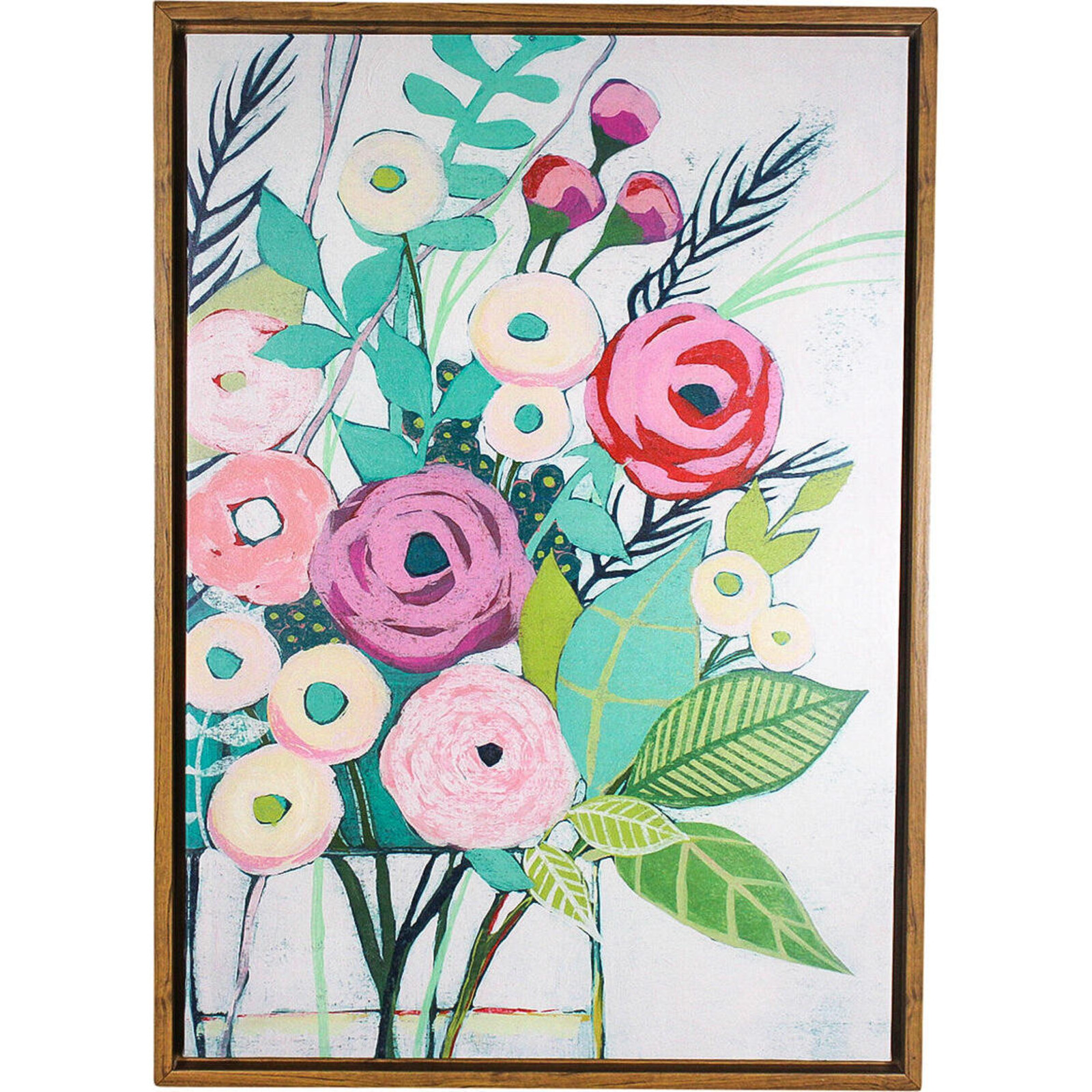 Framed Canvas Artsy Flowers 1