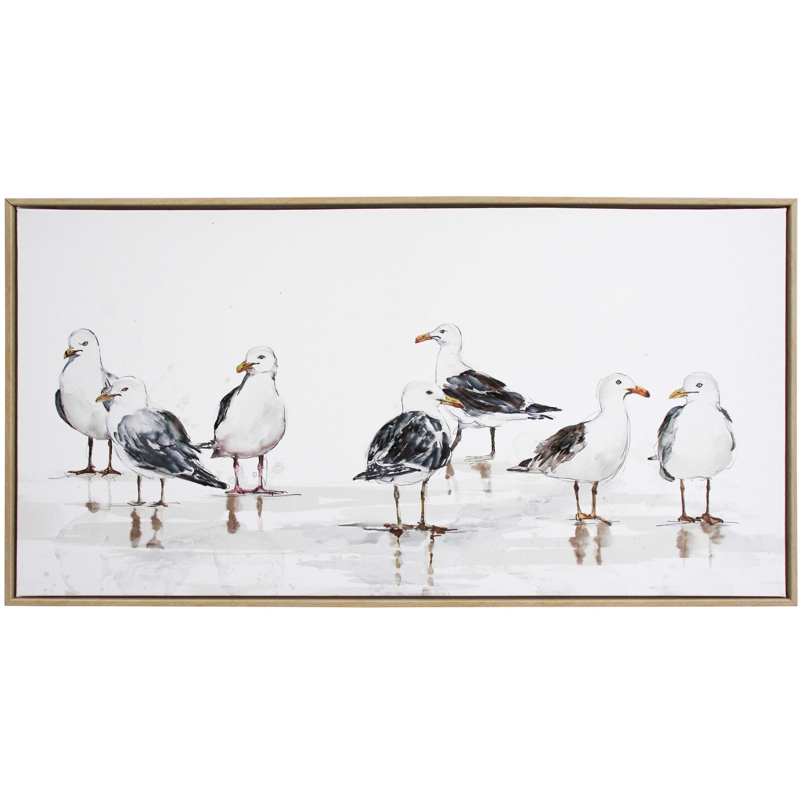 Framed Canvas Seagulls