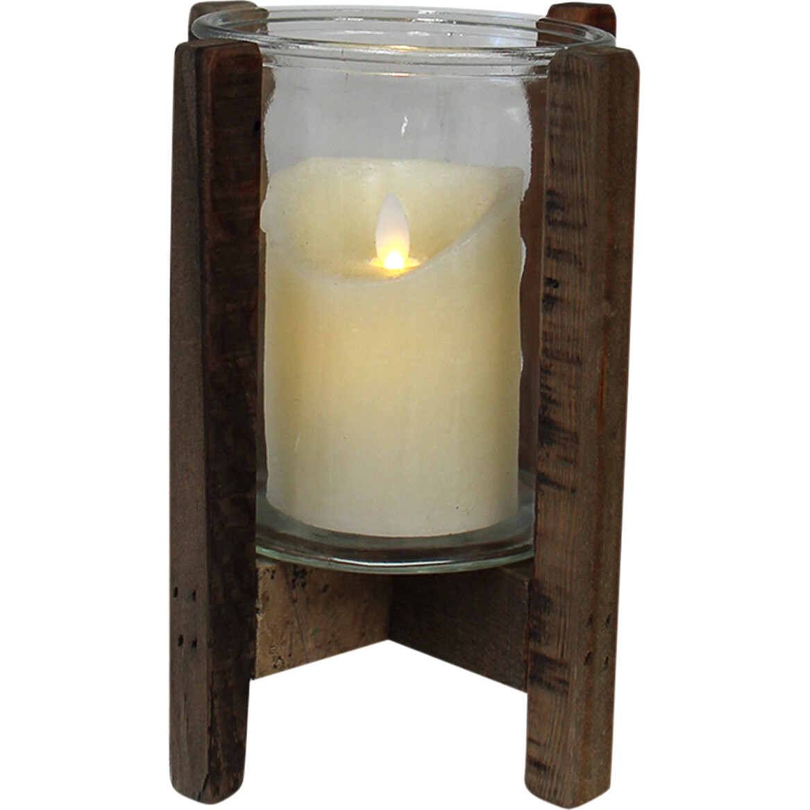 Candleholder Rustic Glass Sml