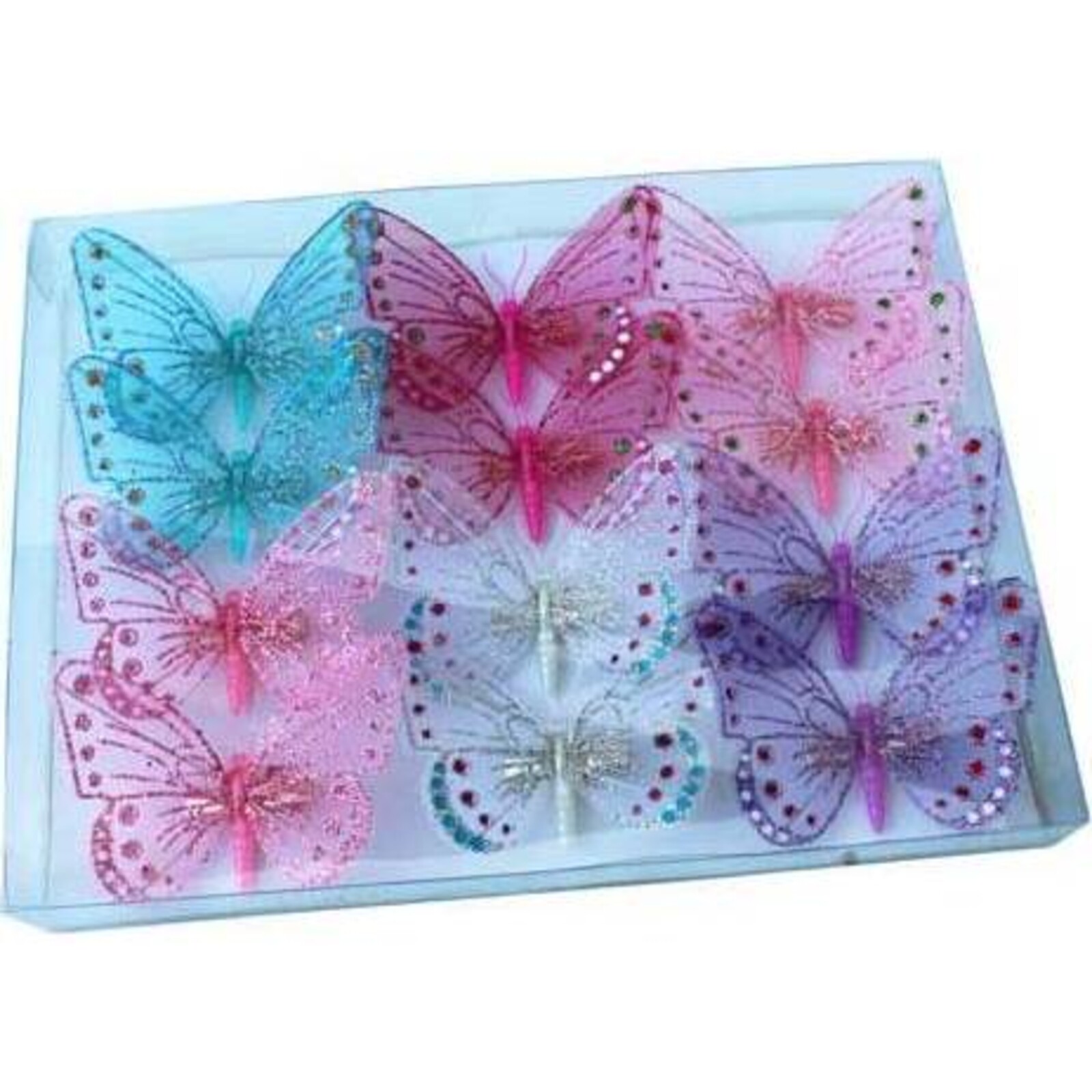 Butterfly Clips- Sparkly S/12