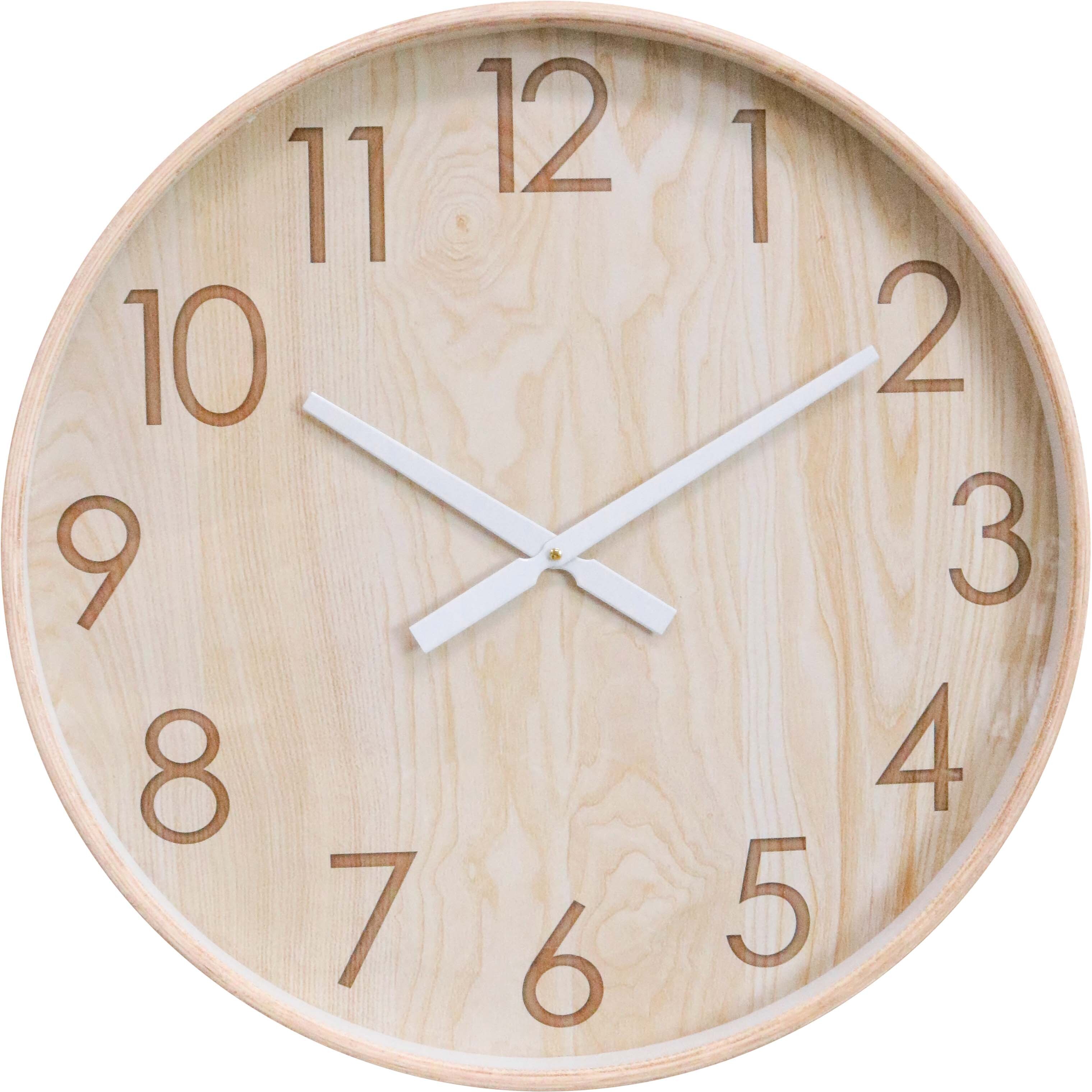 Clock Balsa/Glass 60cm