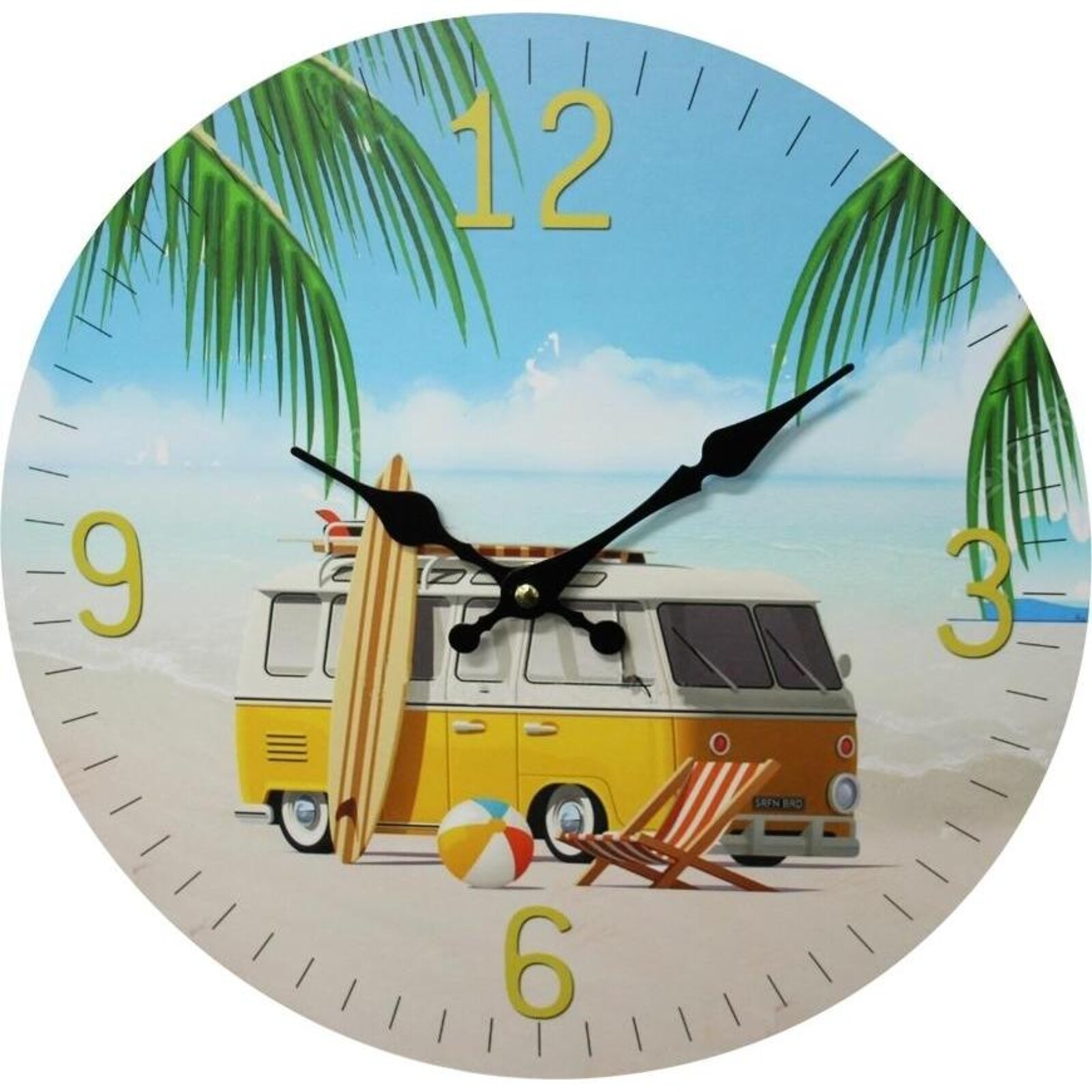 Clock Combi Palm 34cm