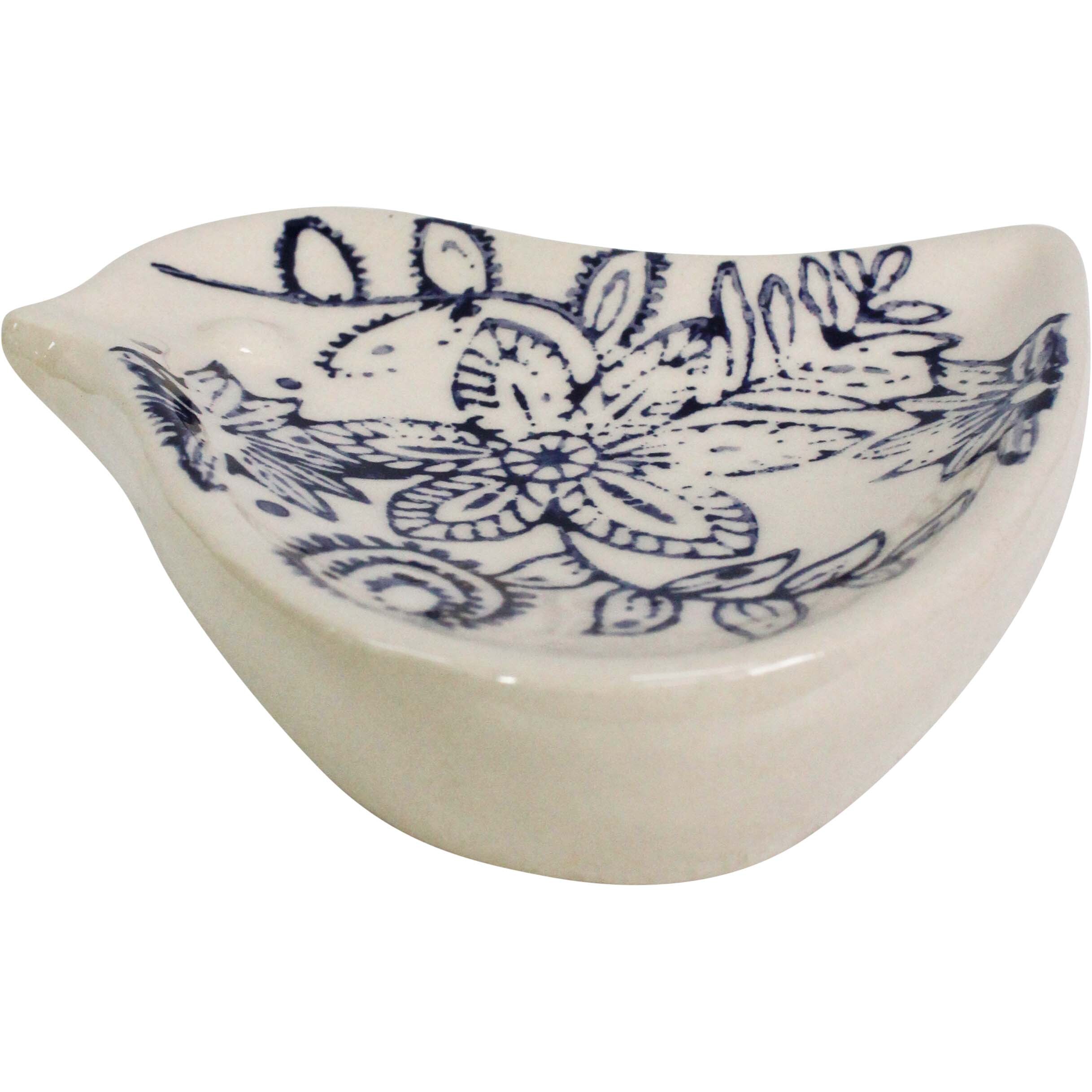 Folk Bird Dish Botanic Indigo