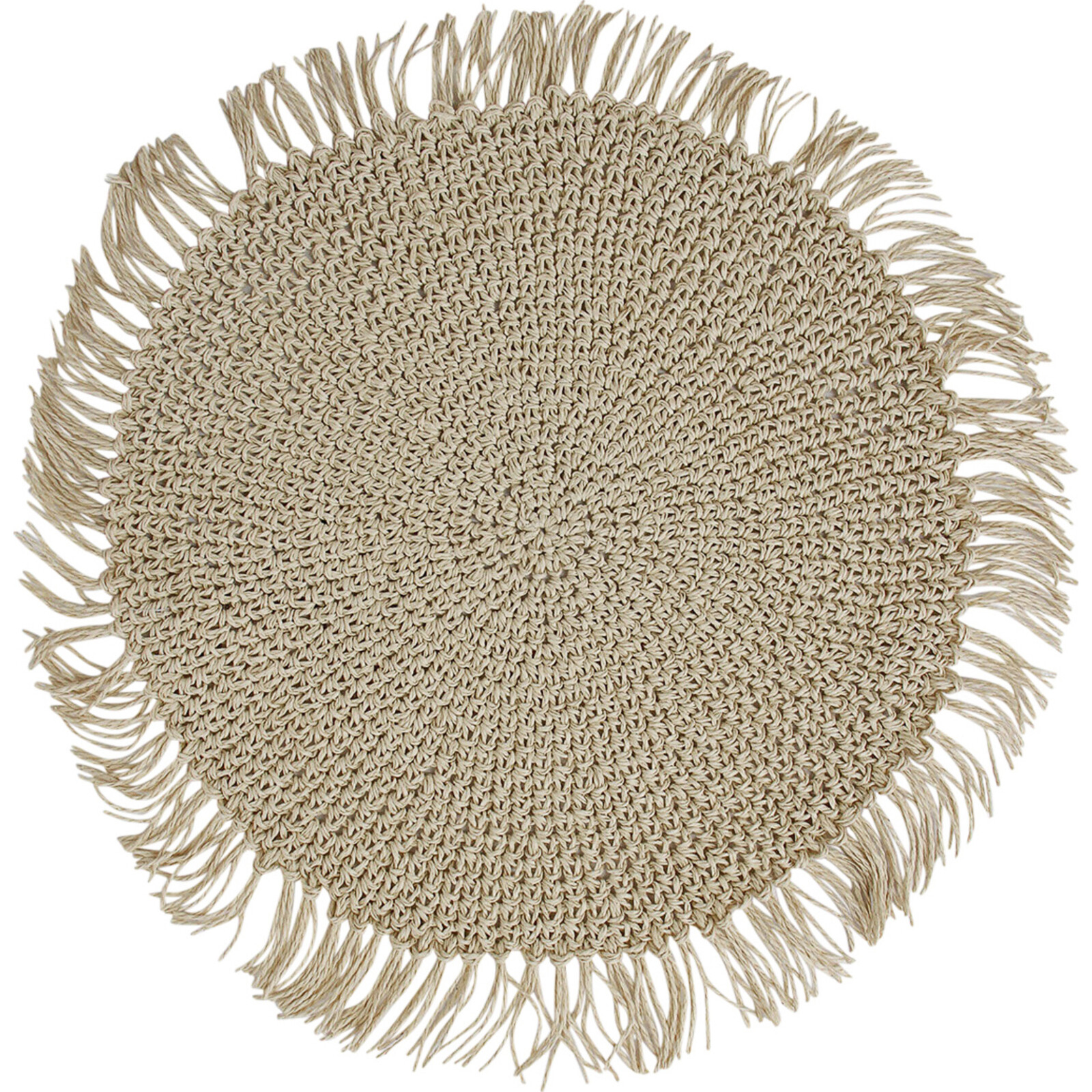 Placemat Woven Fringe Natural