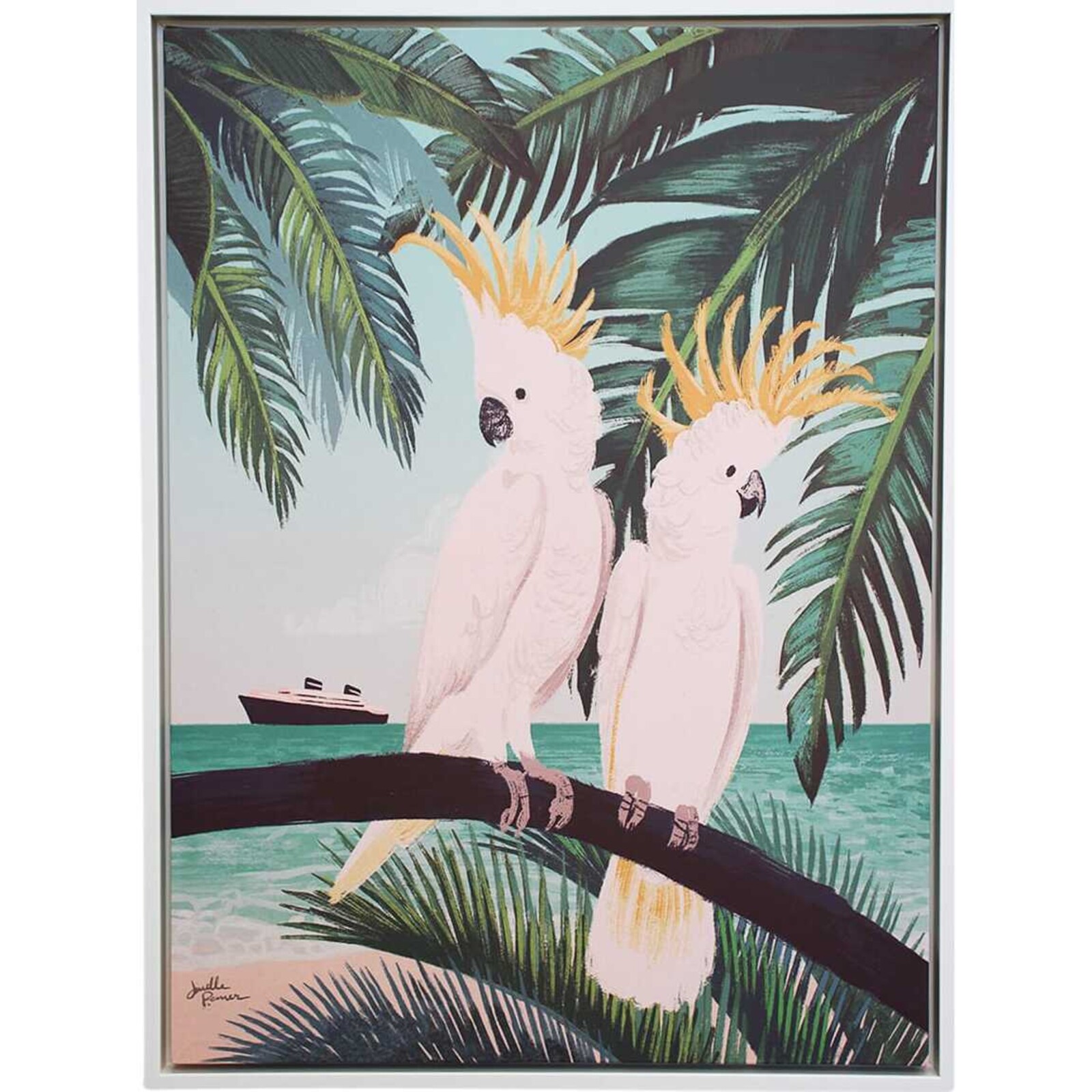 Framed Canvas Cockatoos