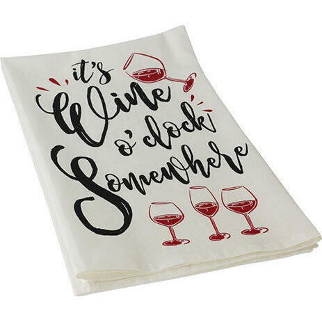 Tea Towel Wine O'Clock