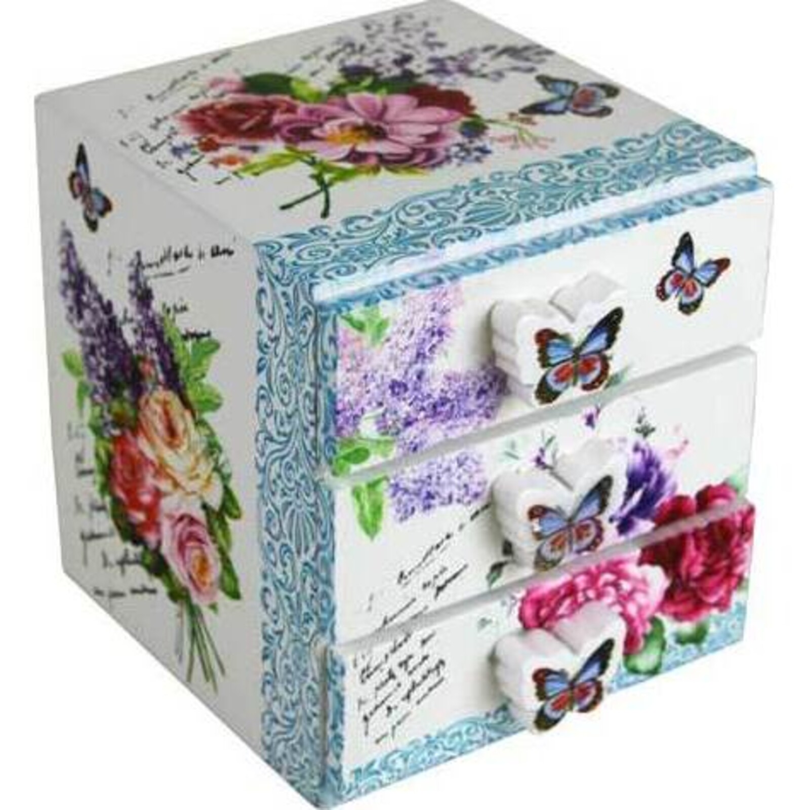 Jewellery Drawers Floral Butterfly 3