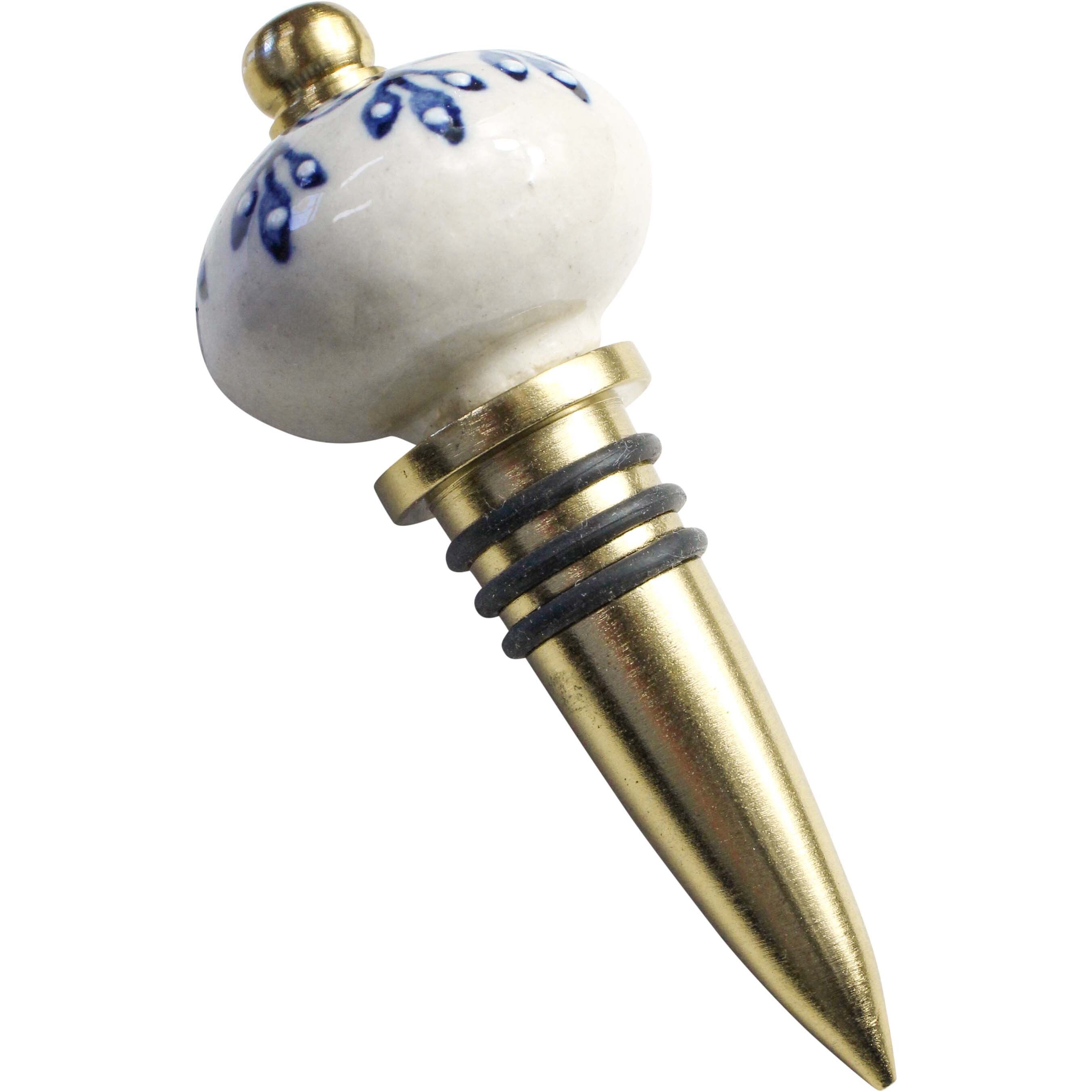 Bottle Stopper Blue and White