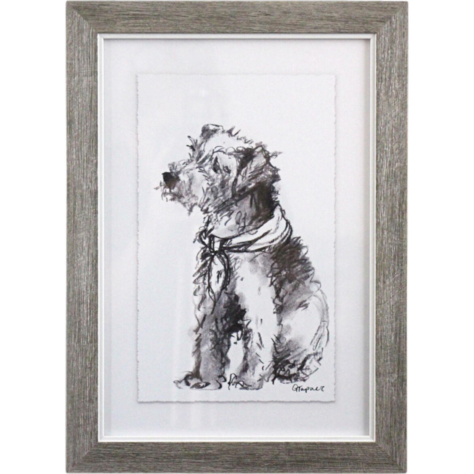 Framed Puppy Drawing 4