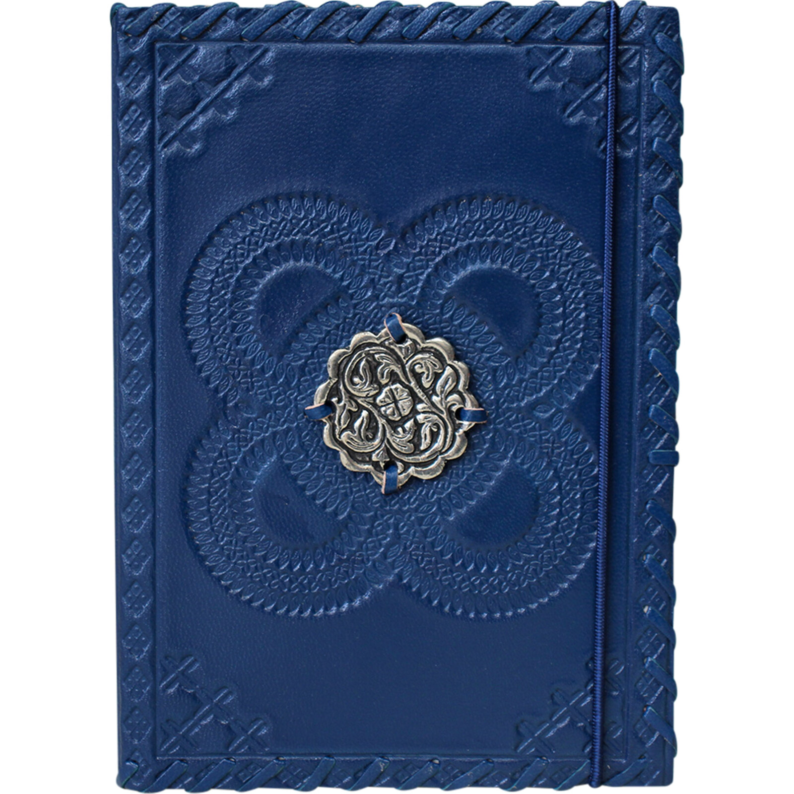 Leather Notebook Medal Navy