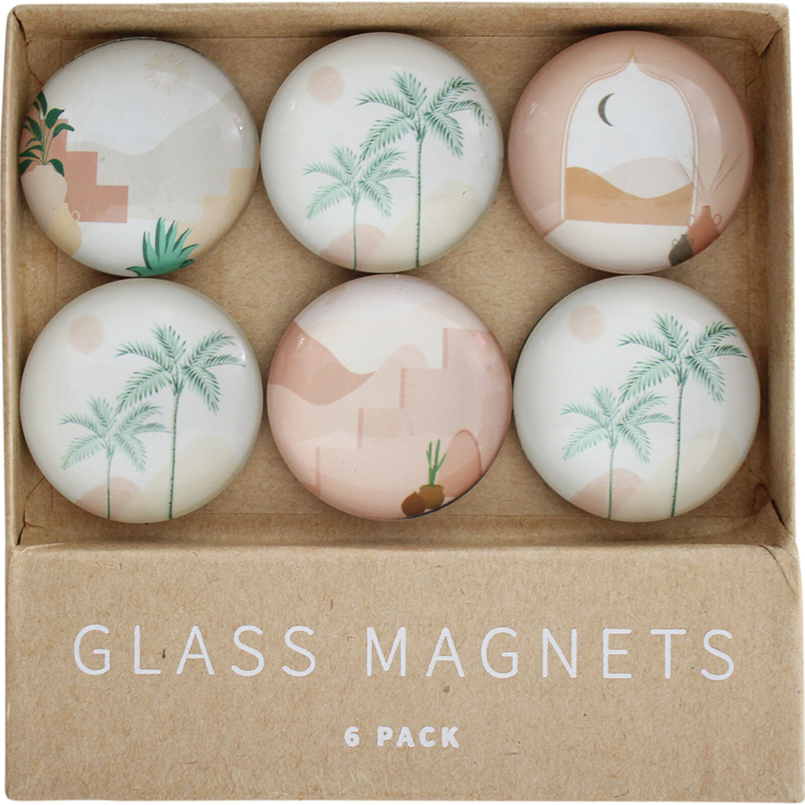 Glass Magnets Palm Cove S/6
