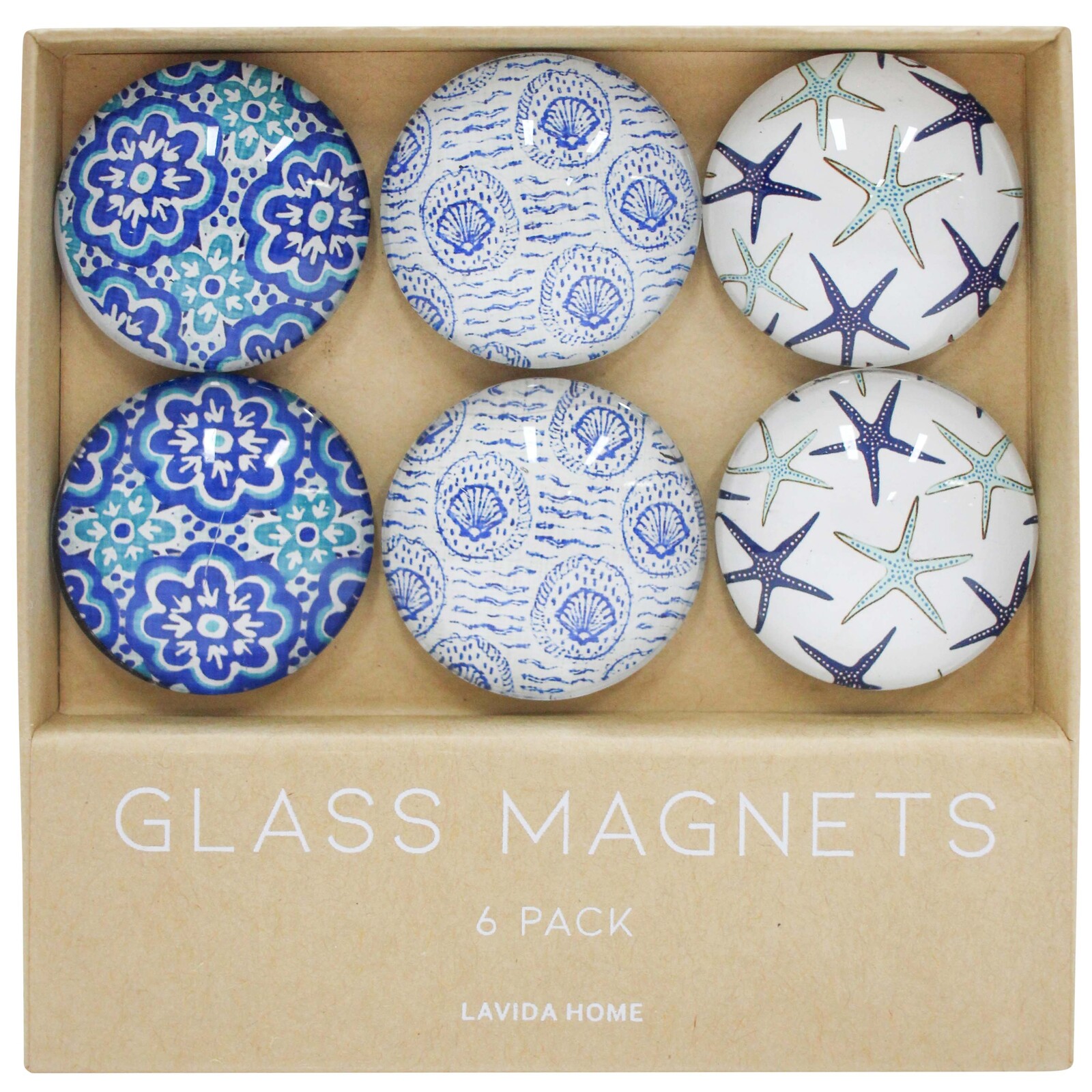 Glass Magnets S/6 Blue Ocean