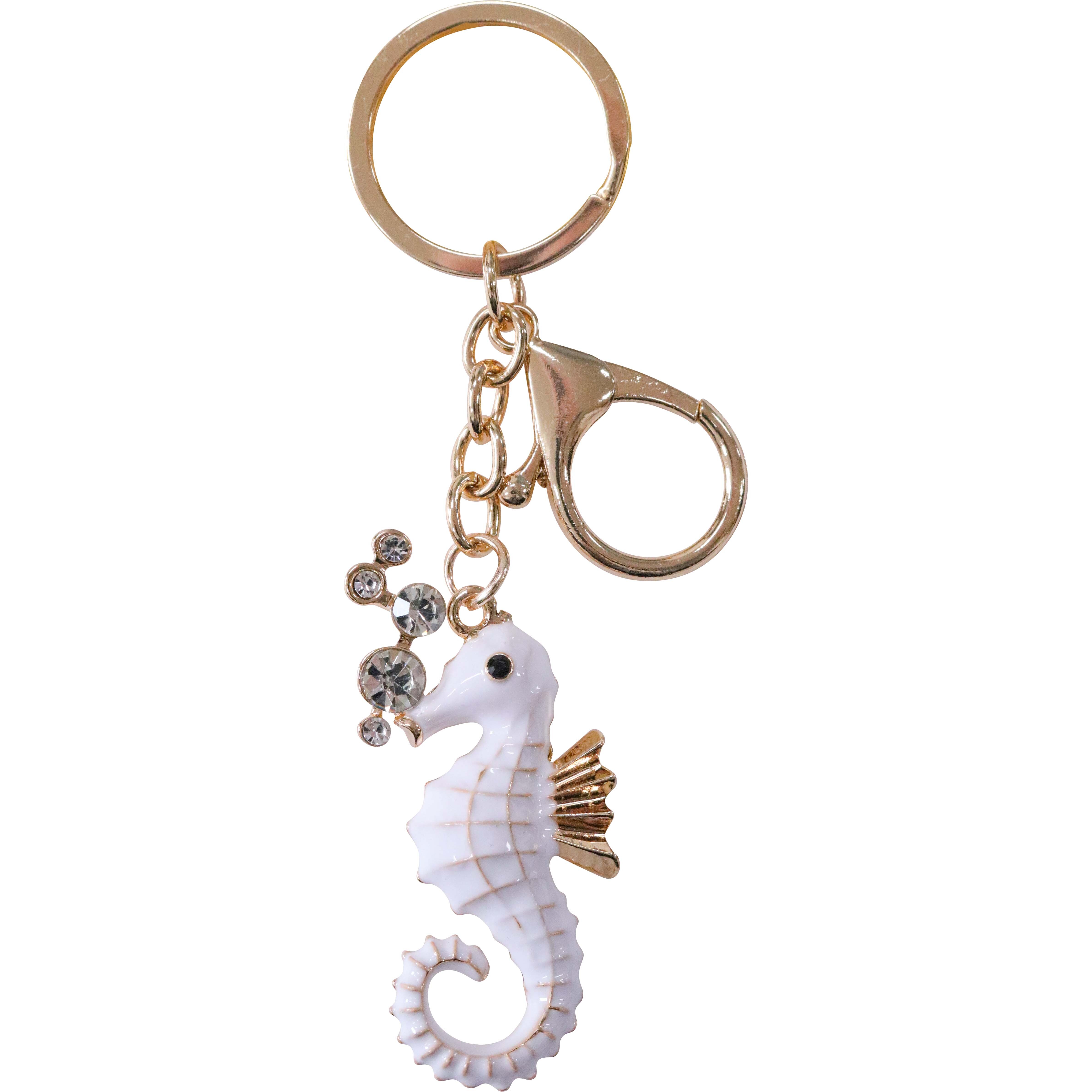 Keyring White Seahorse