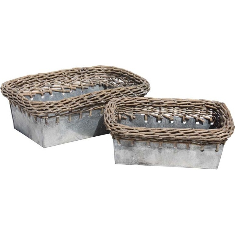 Romaine Rect Baskets S/2