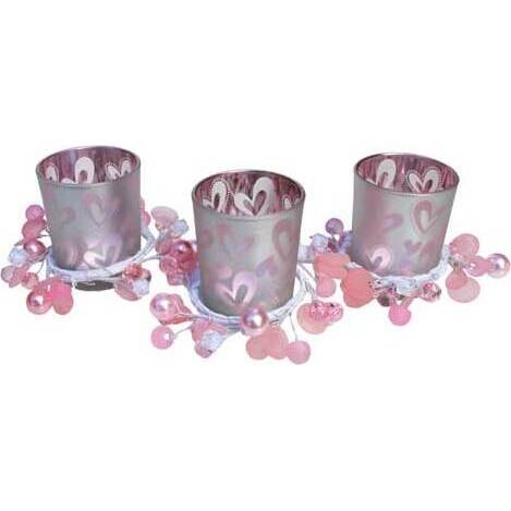 Votives Pink Hearts Set/3