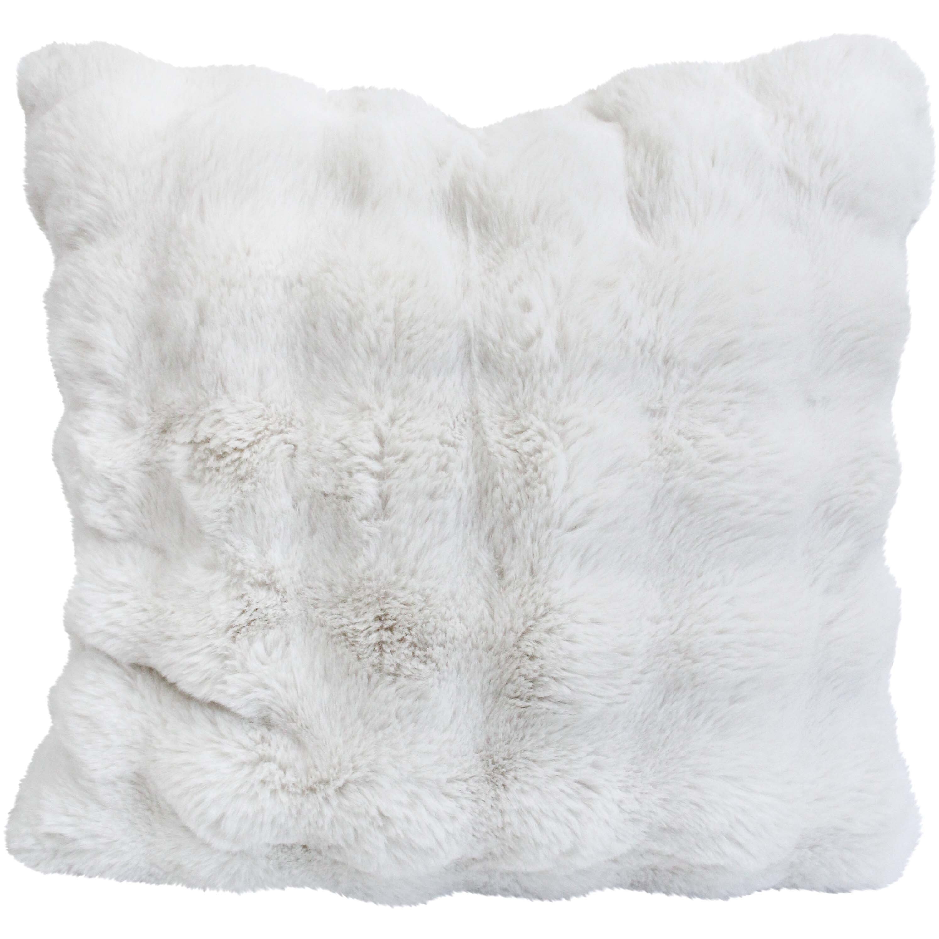 Lux Faux Fur Doublesided Cushion White