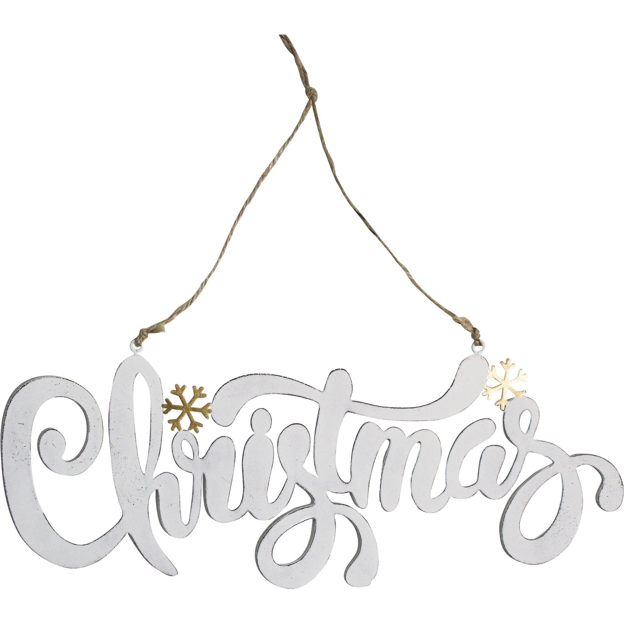 Hanging Christmas Sign White