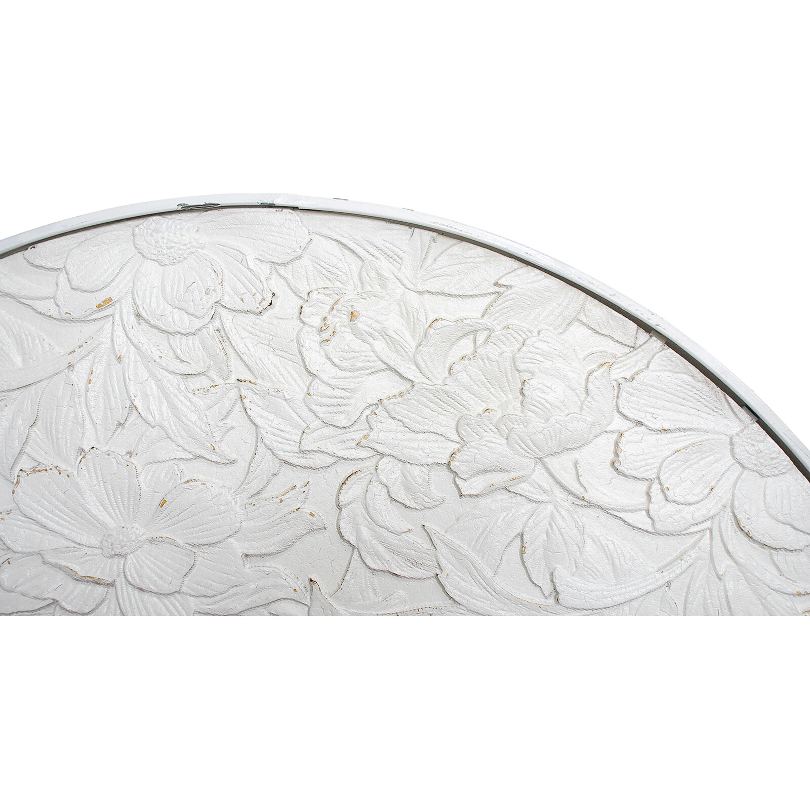 Wall Art Round White Carve