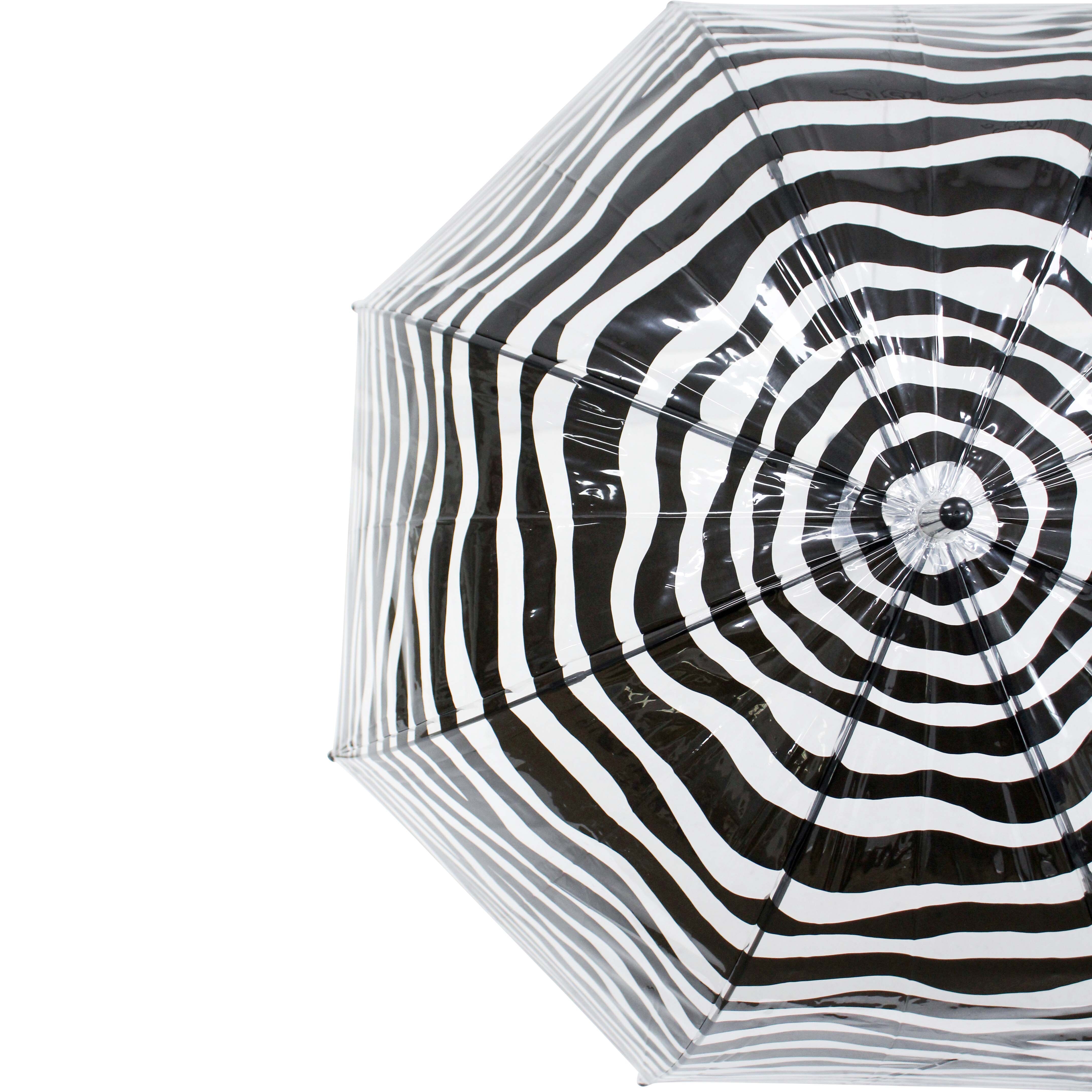 Umbrella Clear Black Stripes