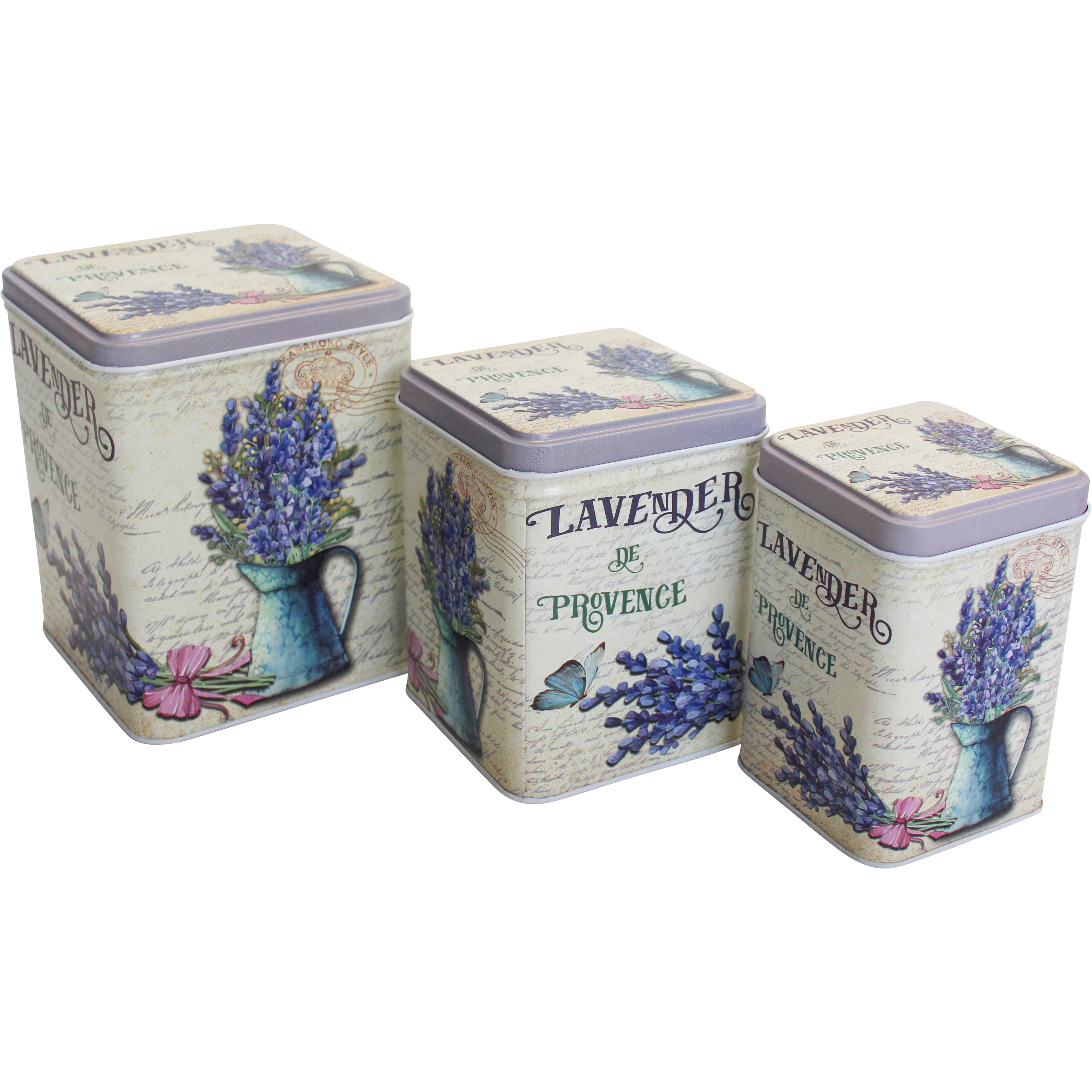 Tins S/3 Lavender Tall