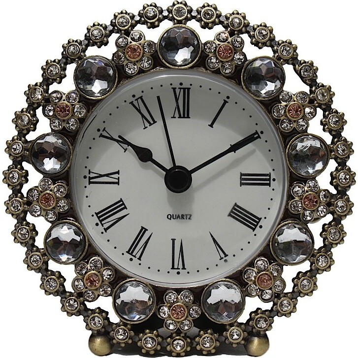 Clock - Cream Diamonte