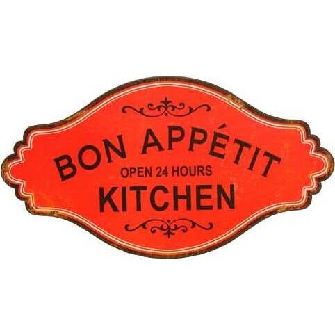 Tin Sign Red Kitchen