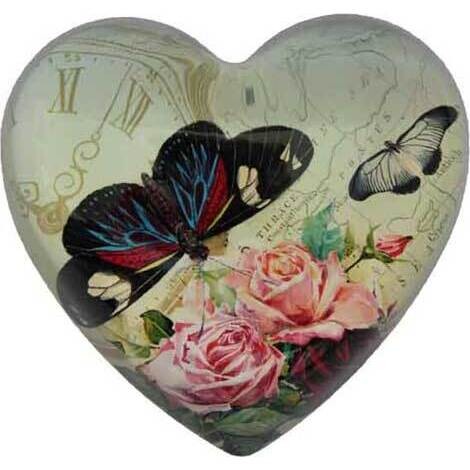 Paperweight - Heart Butterfly Watch