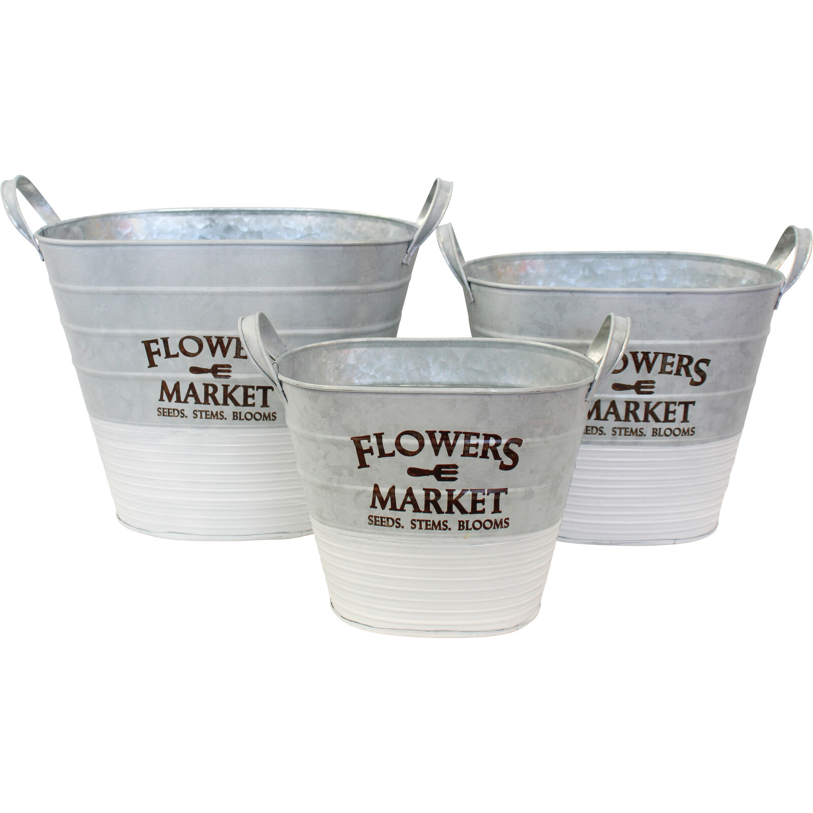 Planters Oval S/3 Flowers