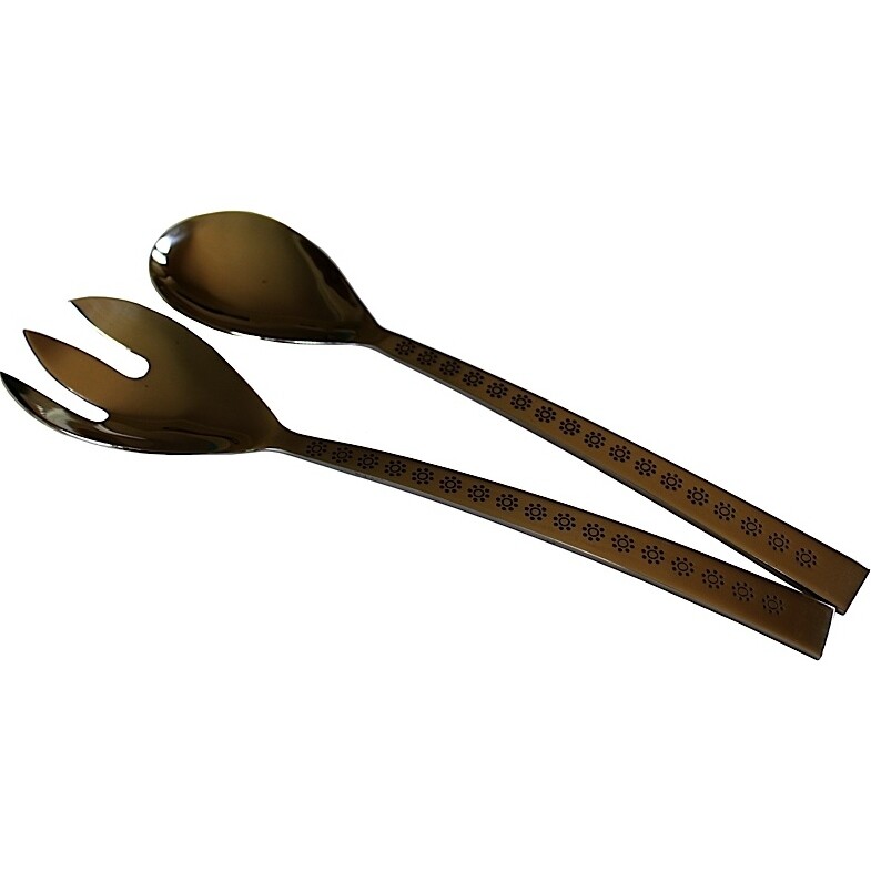 Floral Stamped S.S. Salad Servers