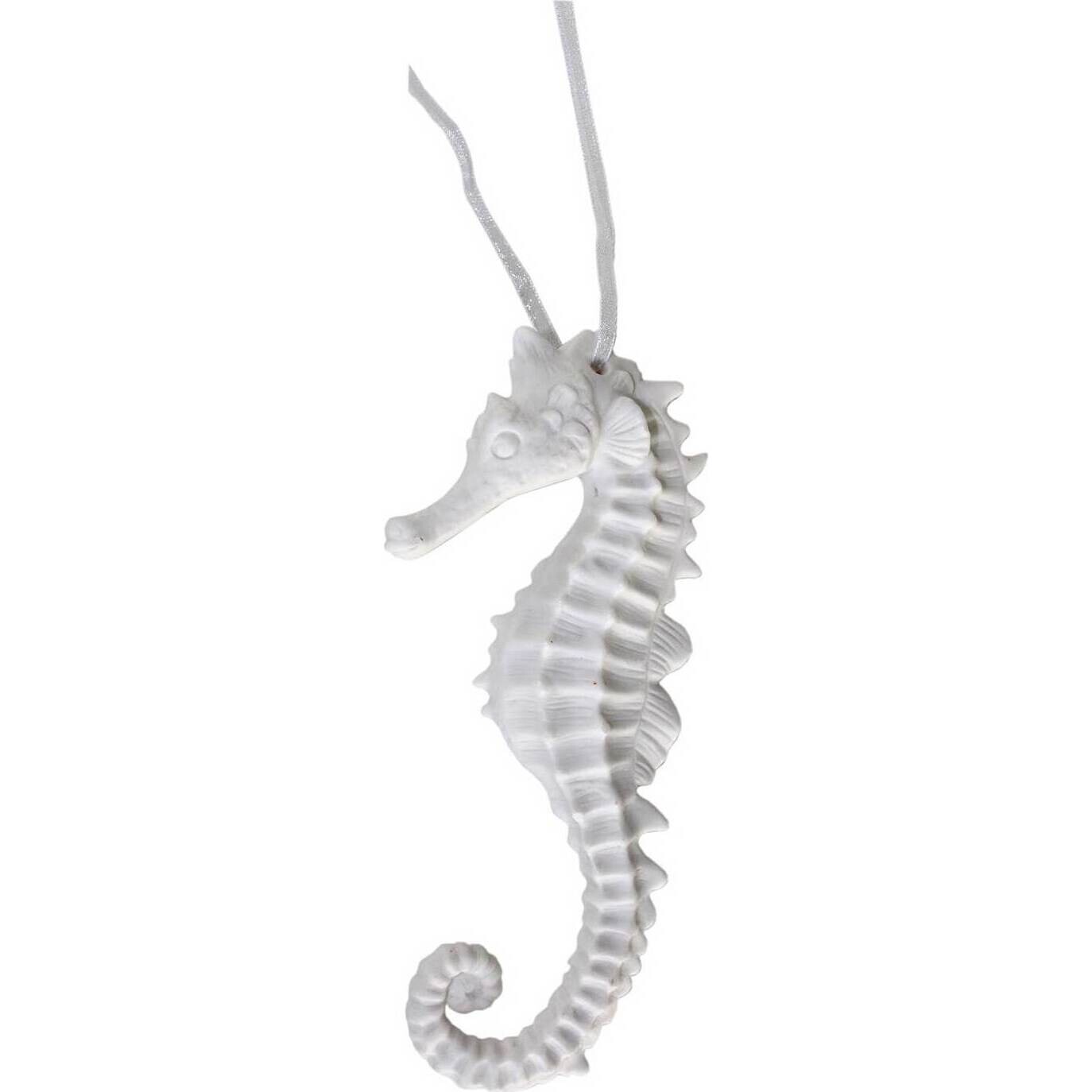 Porcelain Seahorse Matt White Sm