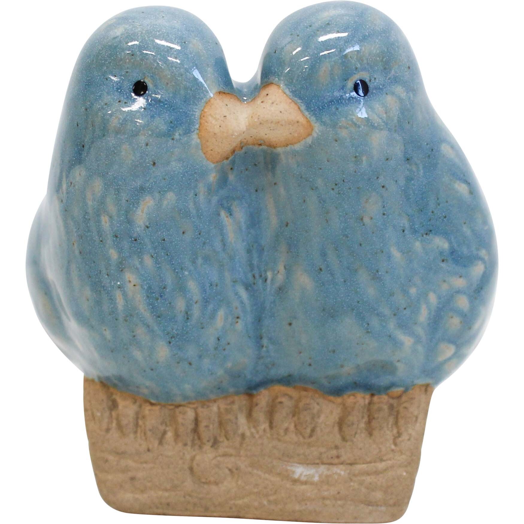 Pot Sitter Love Birds Blue