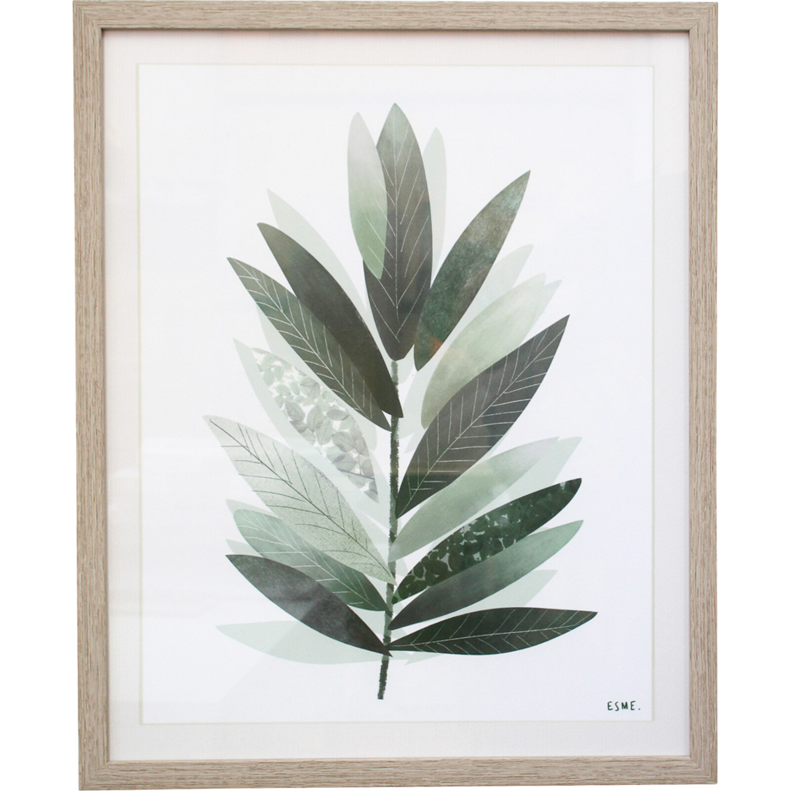 Framed Print Textured Leaves