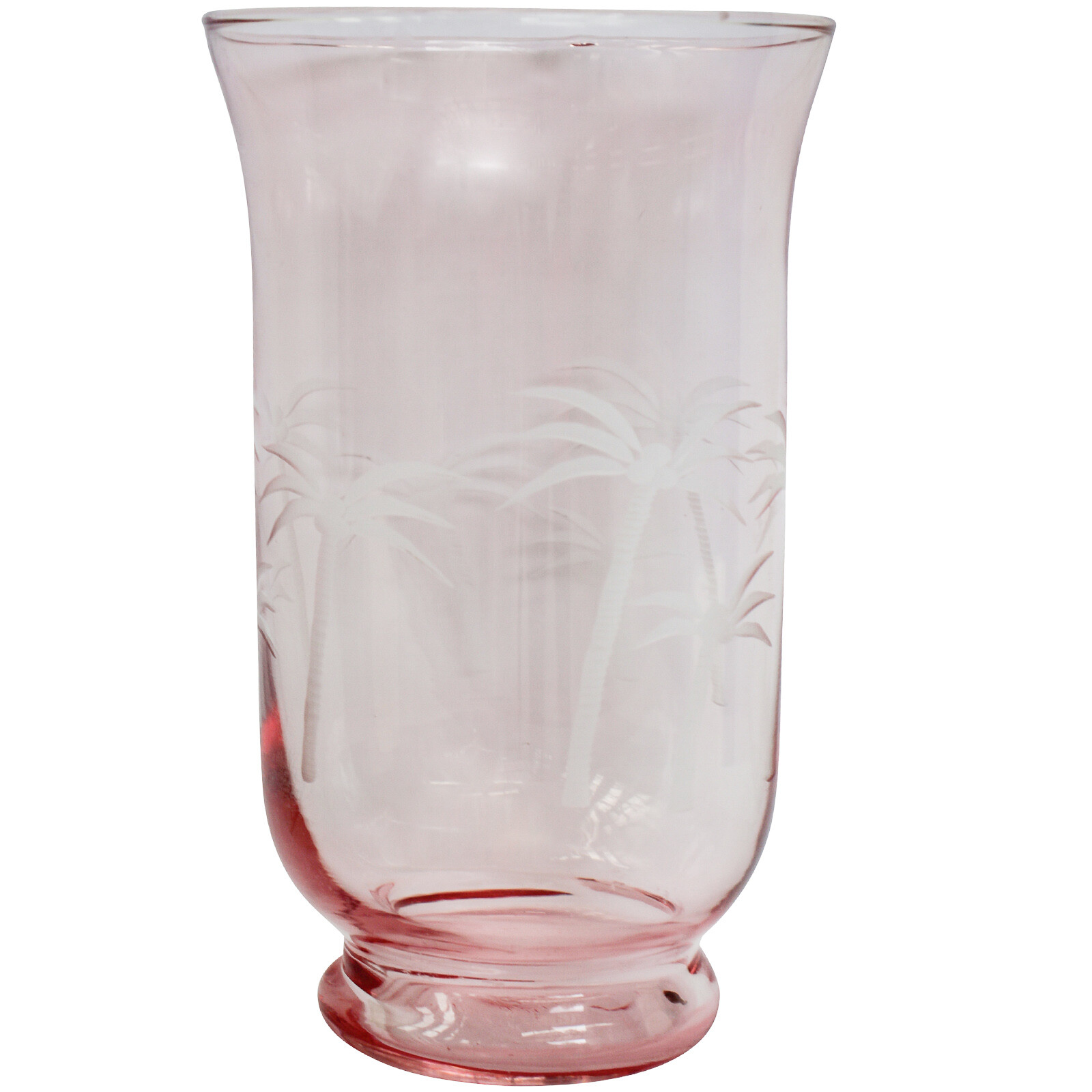 Glass Candle Holder Palm Lrg