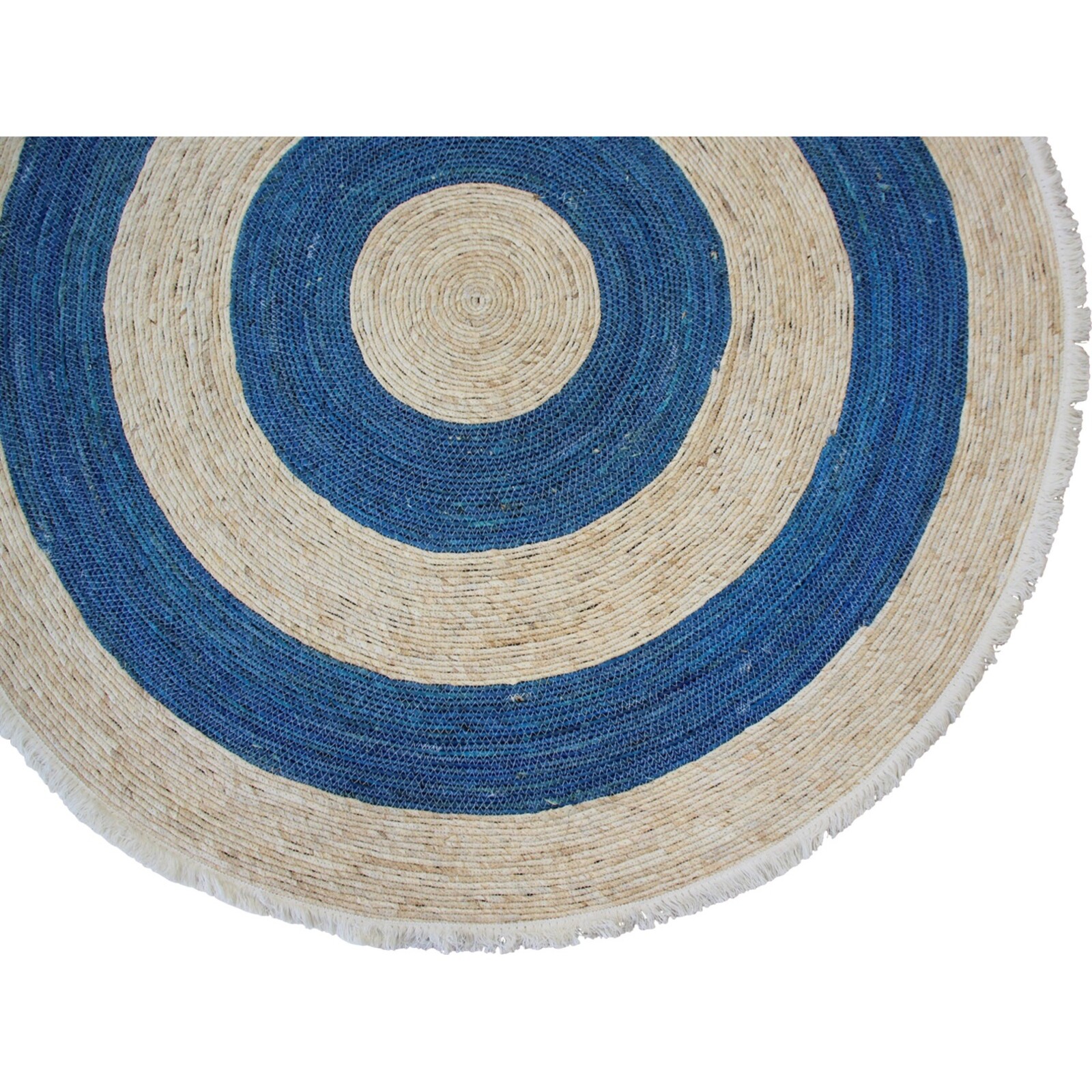 Rug Blue Circle Fringe 150cm