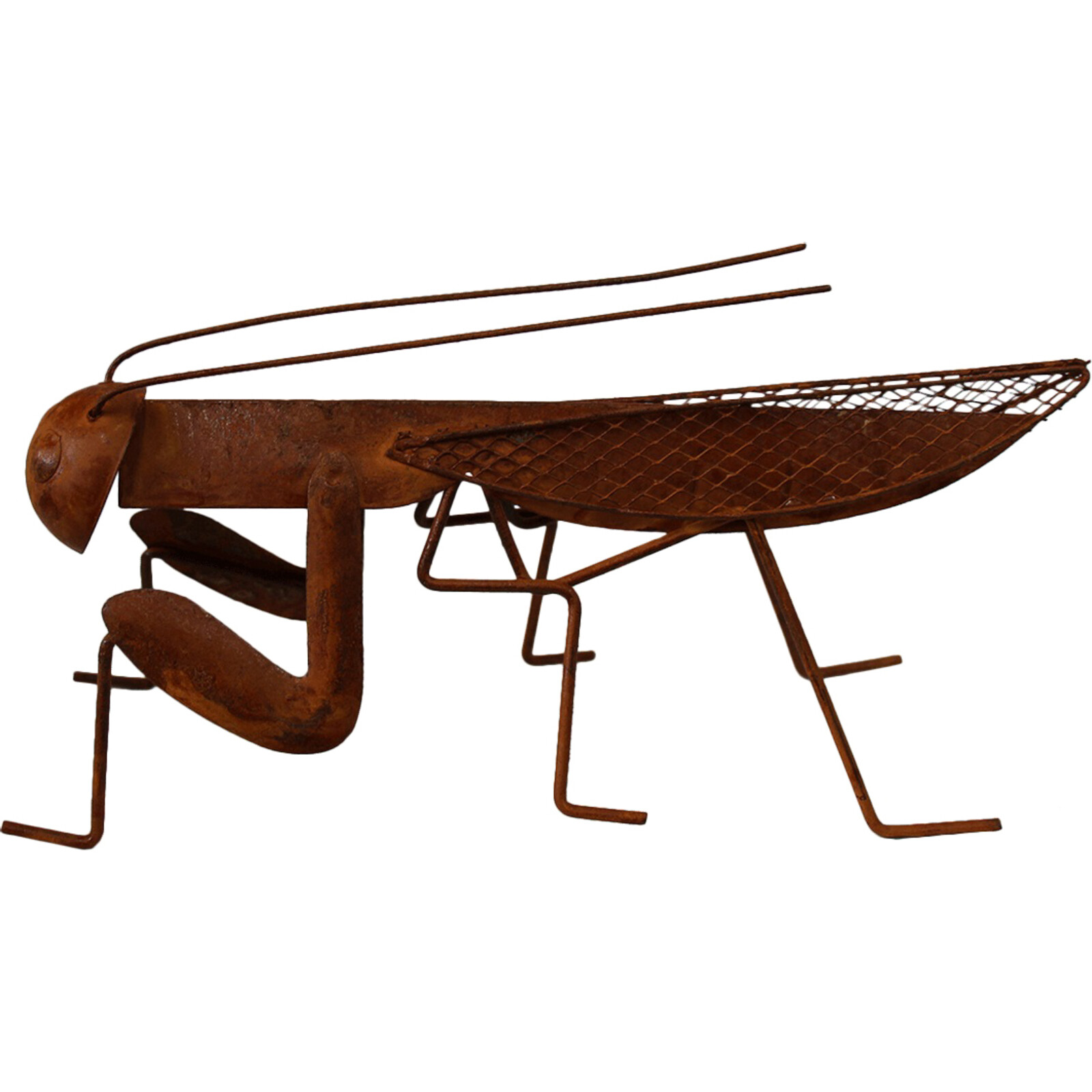 Metal Grasshopper Rust Lrg