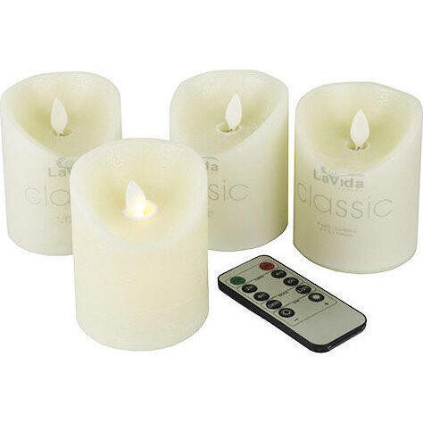 Flameless Candle Sml S/4 w/ Remote