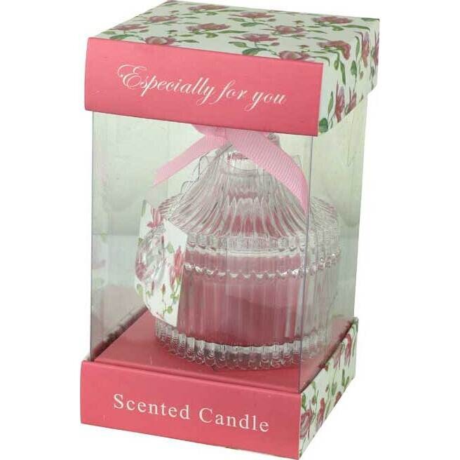 Candle Jar Ribb Pink