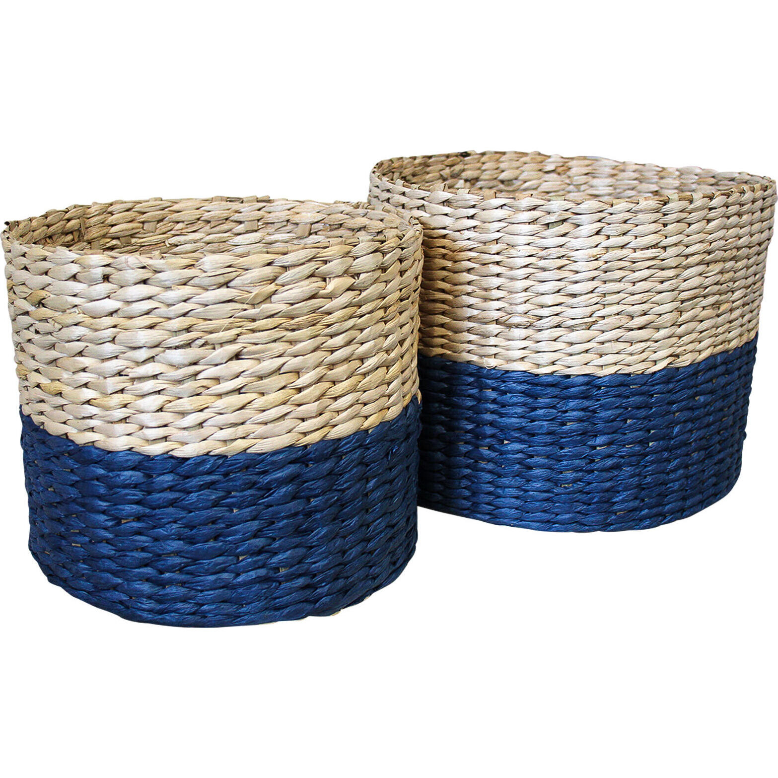 Basket Woven Tub Navy S/2