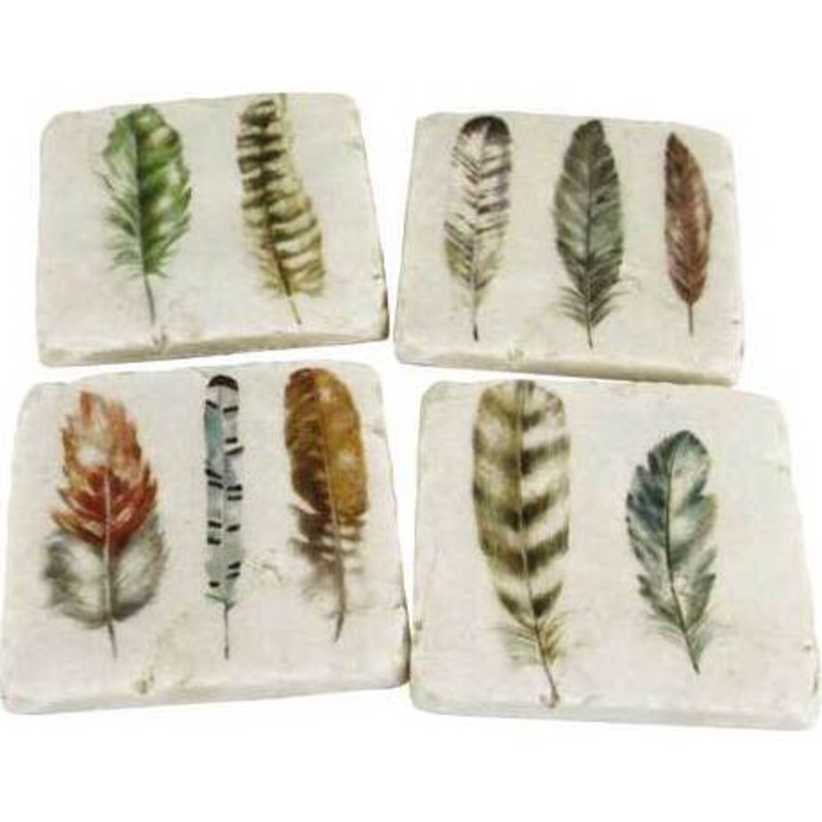 Coasters Natural Feathers