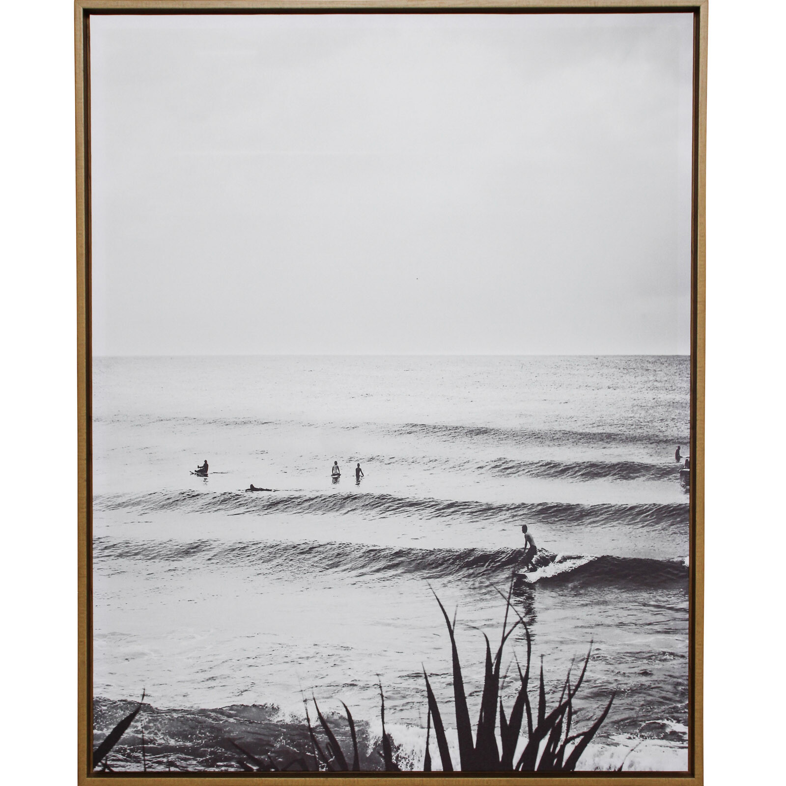 Framed Canvas Surf Beach