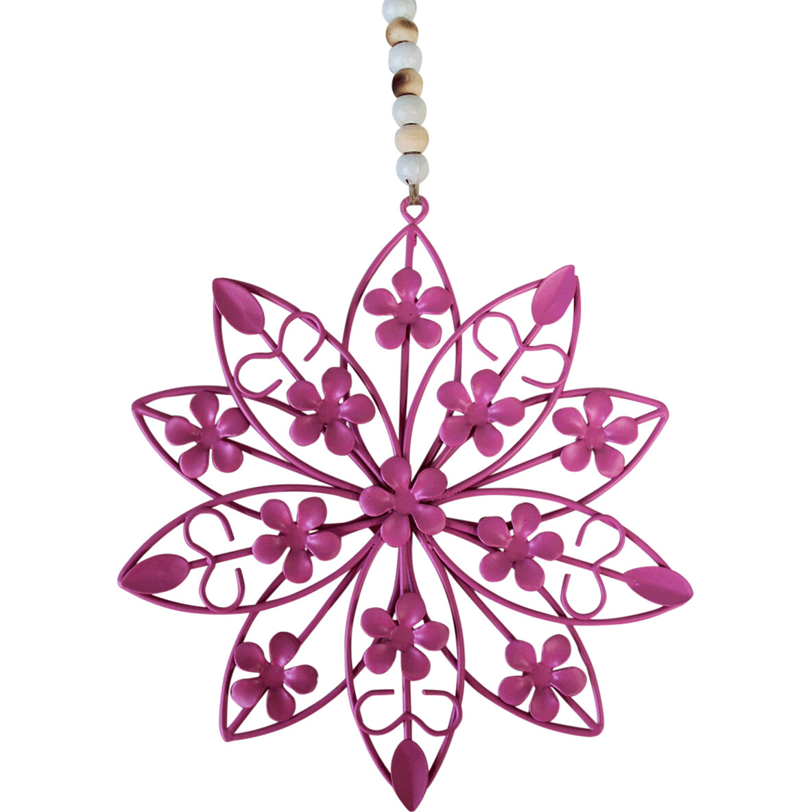 Hanging Metal Flower Fuchsia