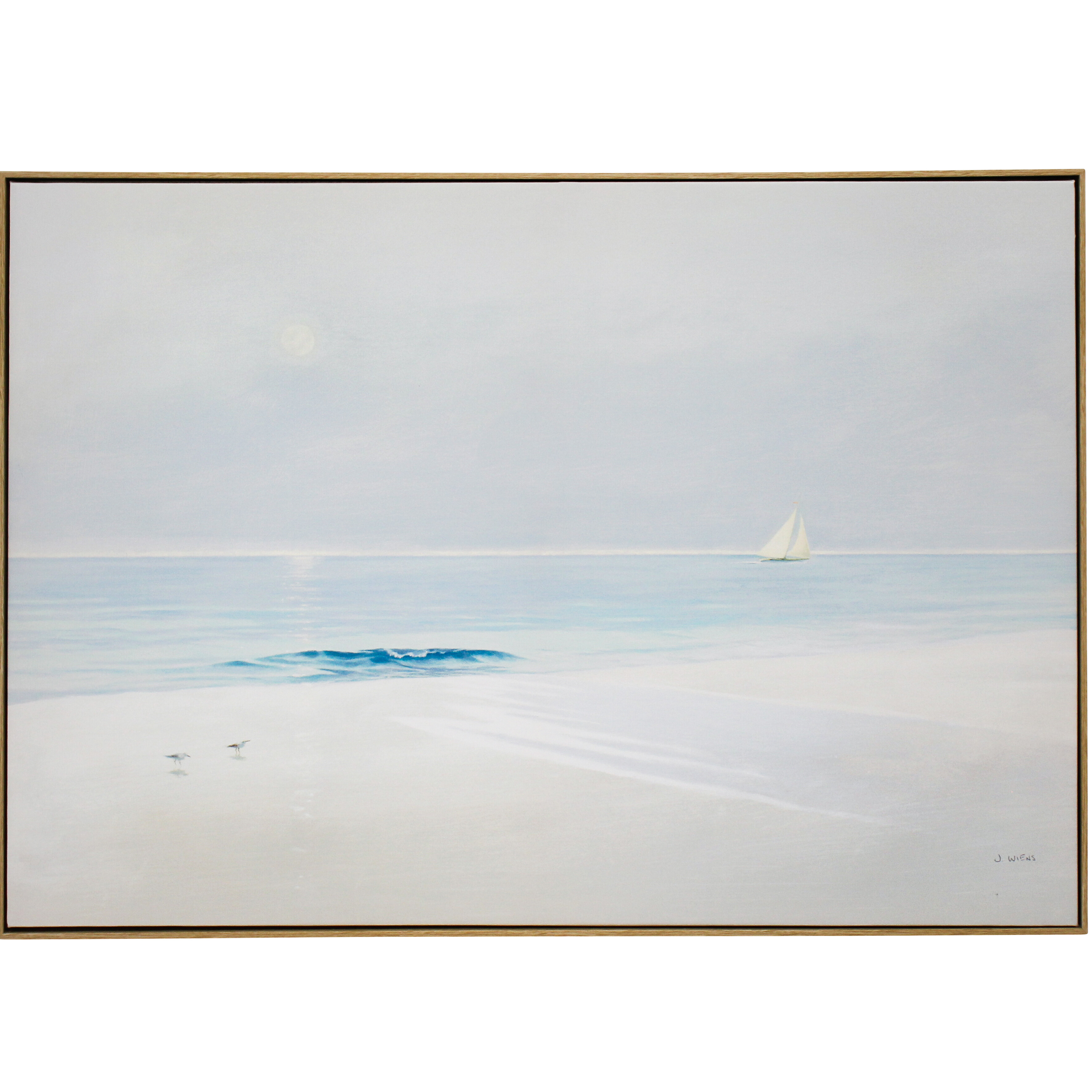 Framed Canvas Serene Beach