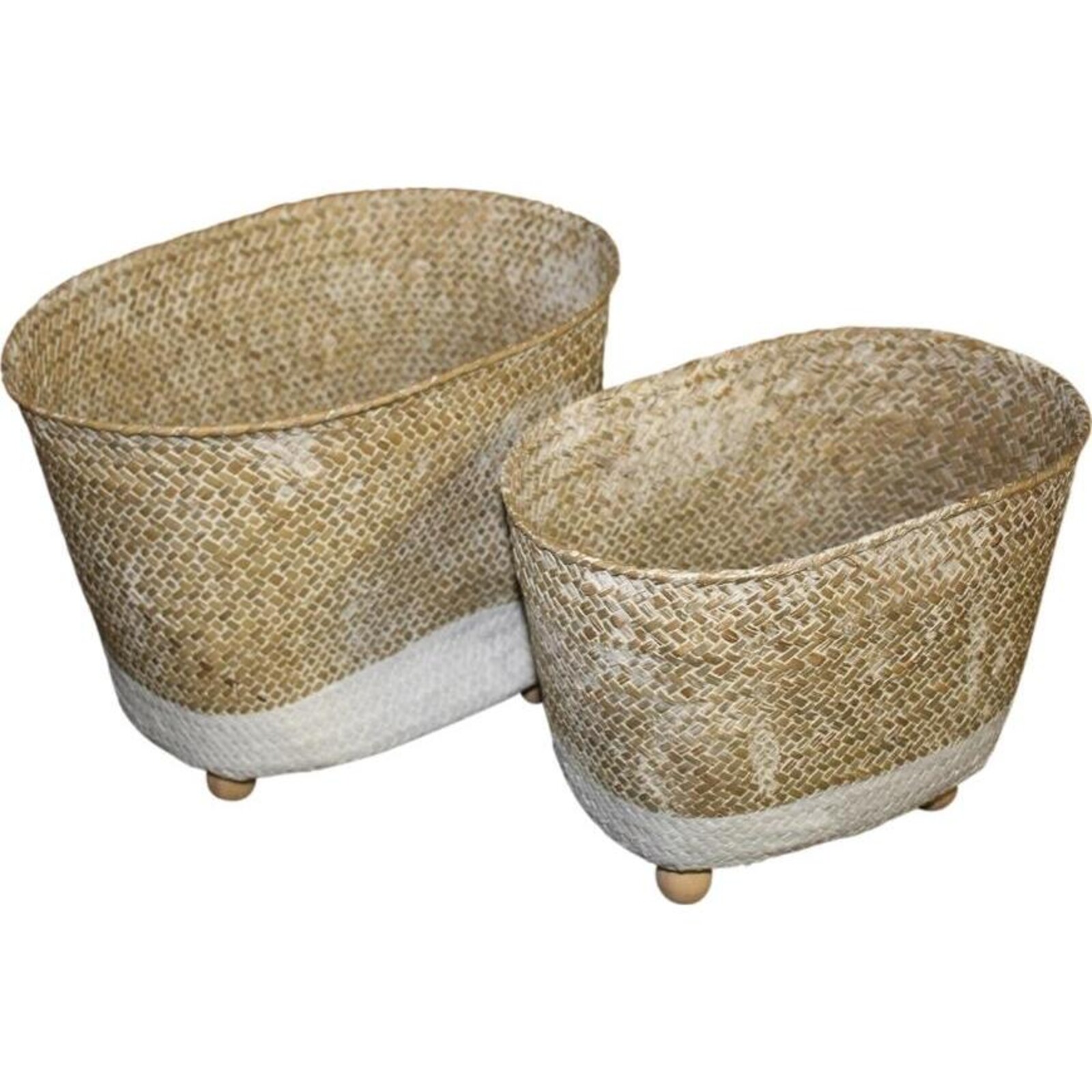 Woven Foot Dipped Tub S/2