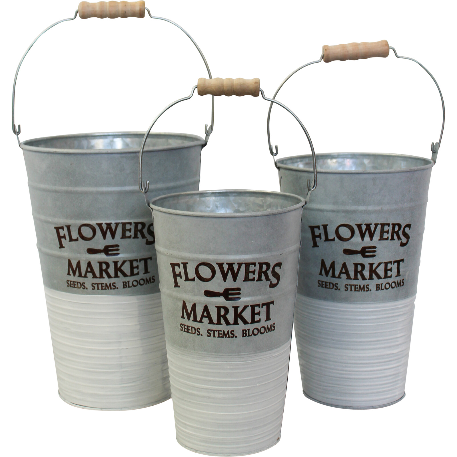 Planters Bucket S/3 Flowers