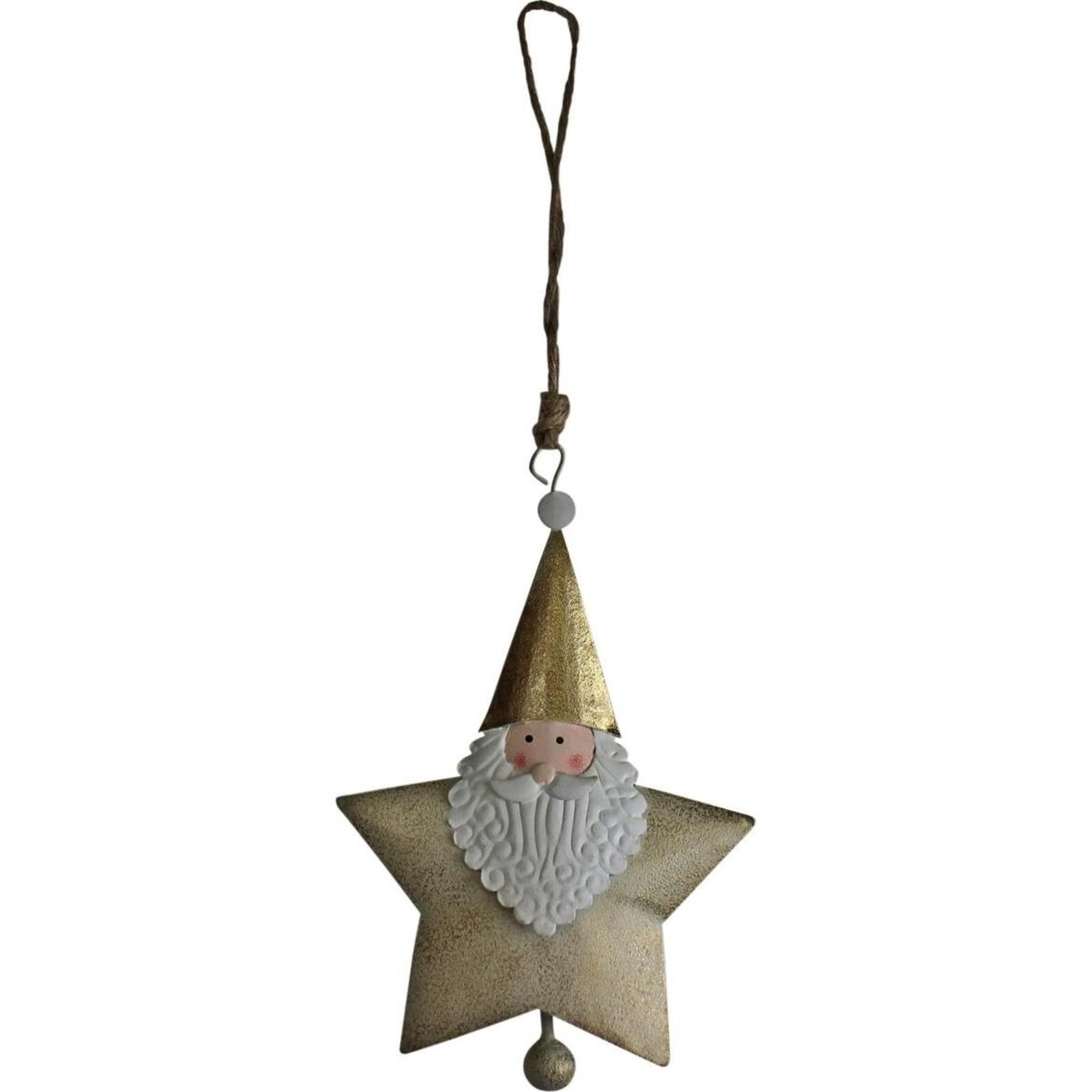 Hanging Santa Star Gold