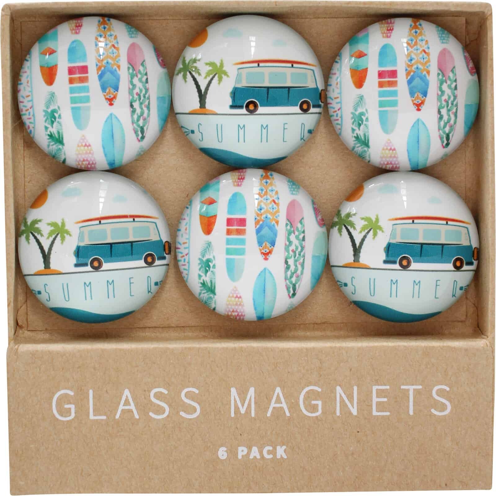 Glass Magnet Summertime S/6