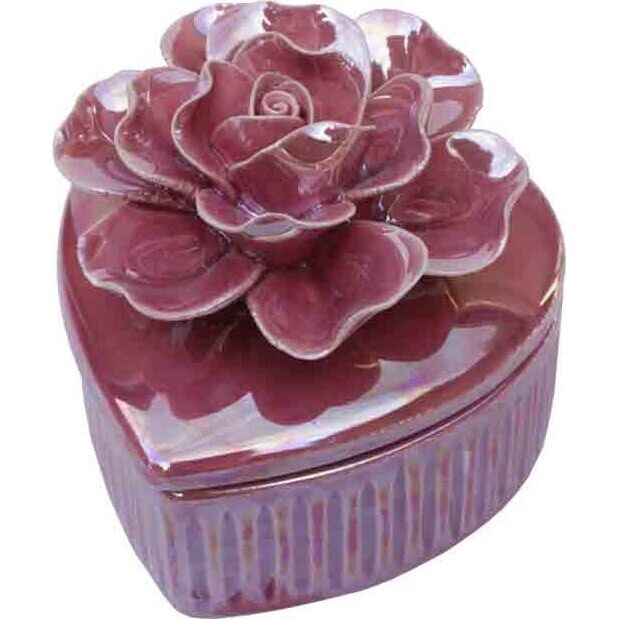 Heart Trinket Box Peony Berry