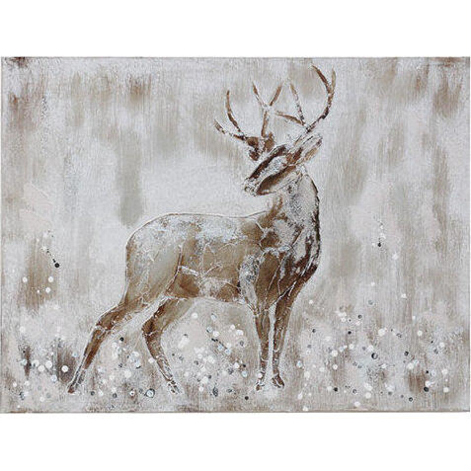 Oil Painting Waiting Deer