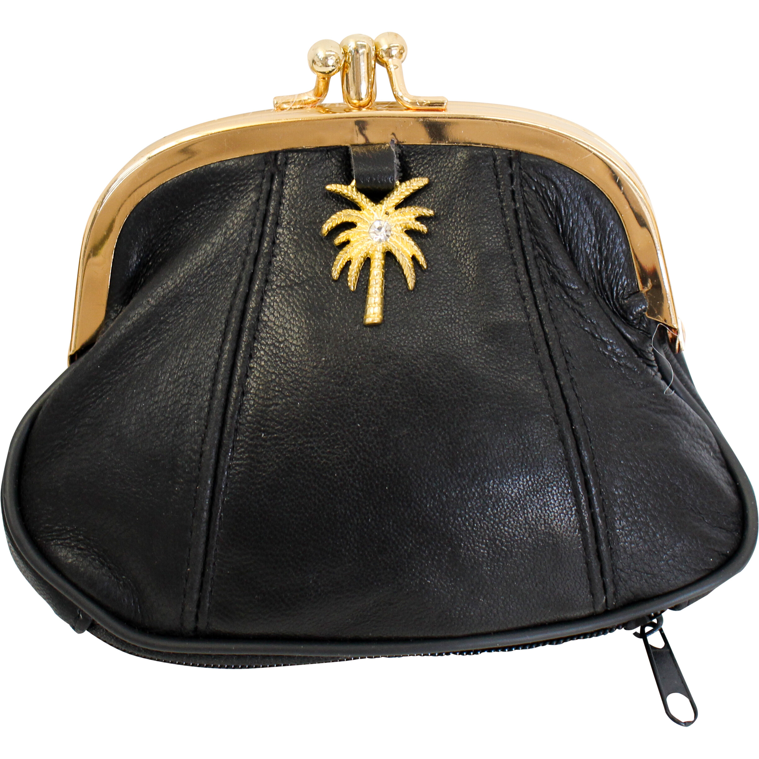 Leather Purse Palm Black