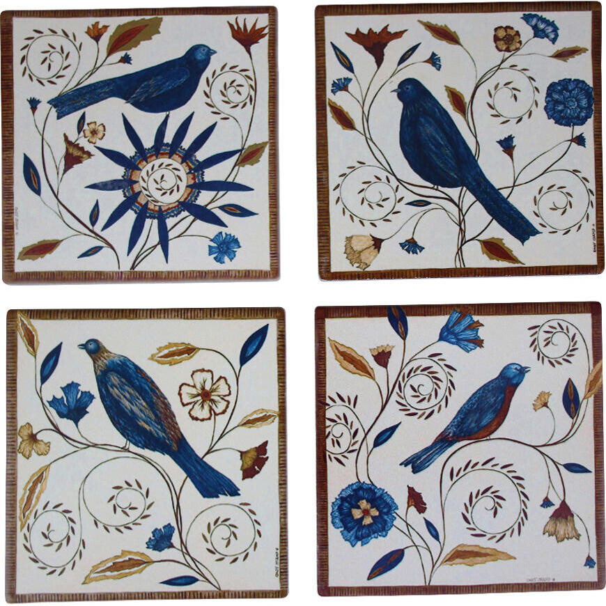 Coaster Pattern Birds S/4